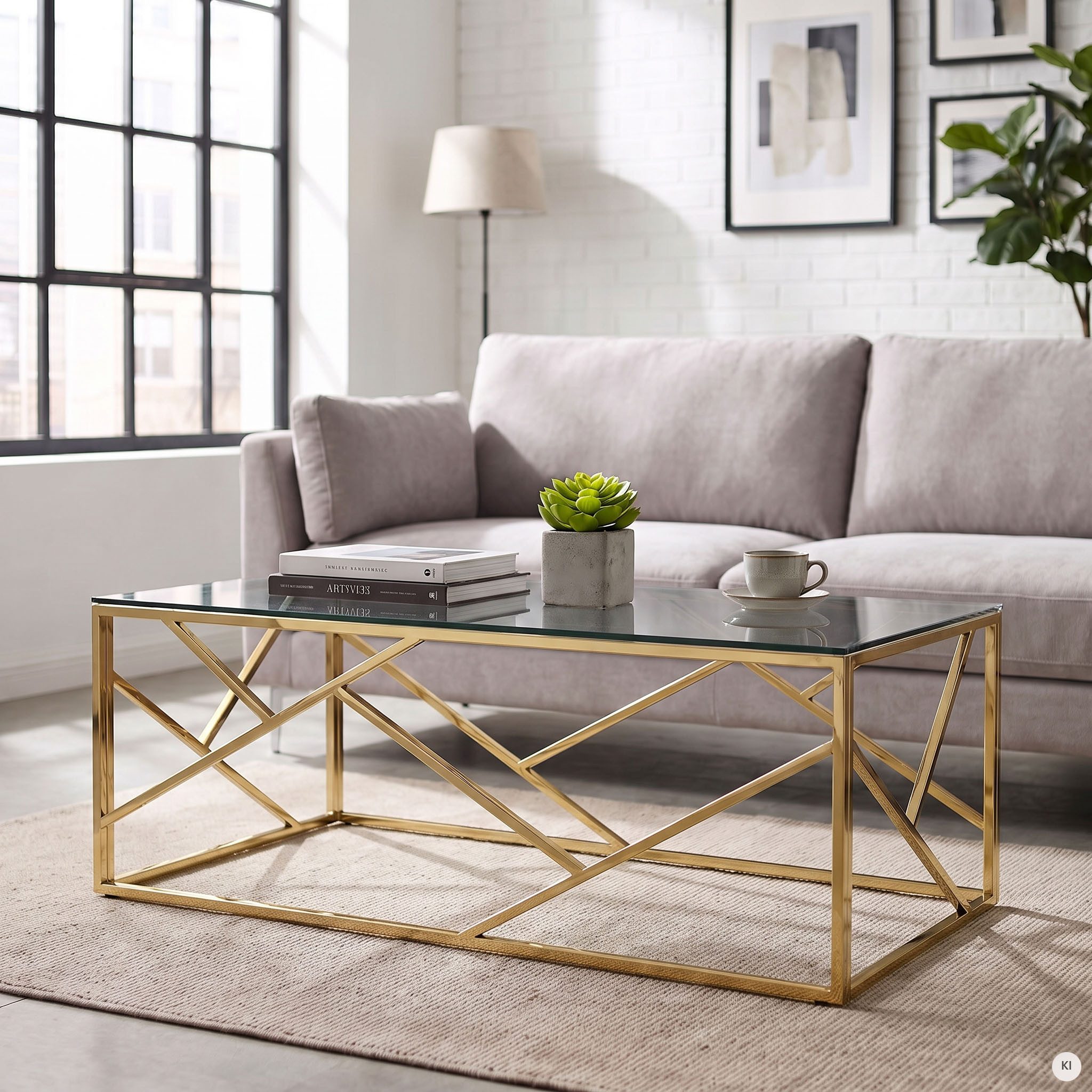 SalesFever Couchtisch Glastisch mit stilvoller Eleganz, Edelstahlgestell - rostfrei und langlebig