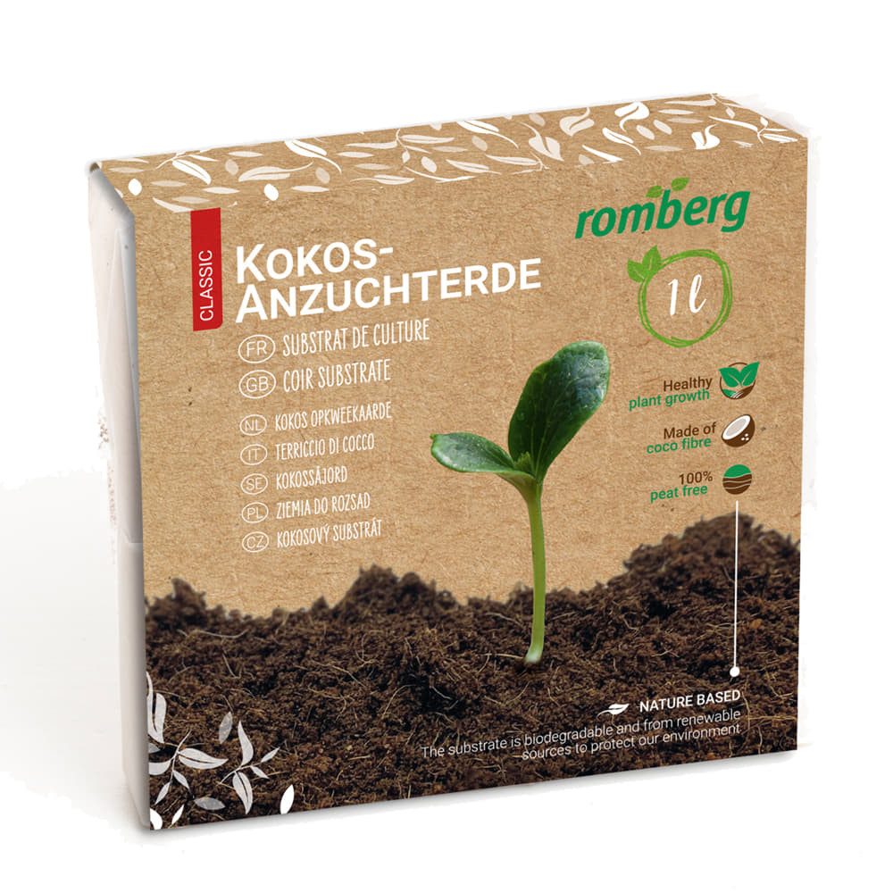Romberg Anzucht- und Kräutererde POP UP Anzuchterde 1 L + Bio-SaatSticks Küchenkräuter 8 Stück, (1-St)