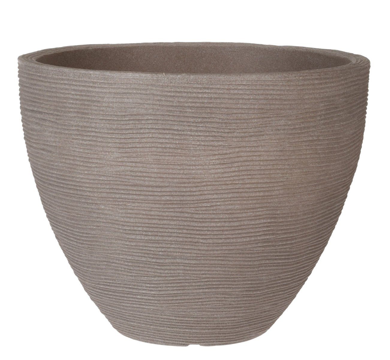 Spetebo Blumentopf Rillen Blumenkübel M rund 39 x 31 cm taupe