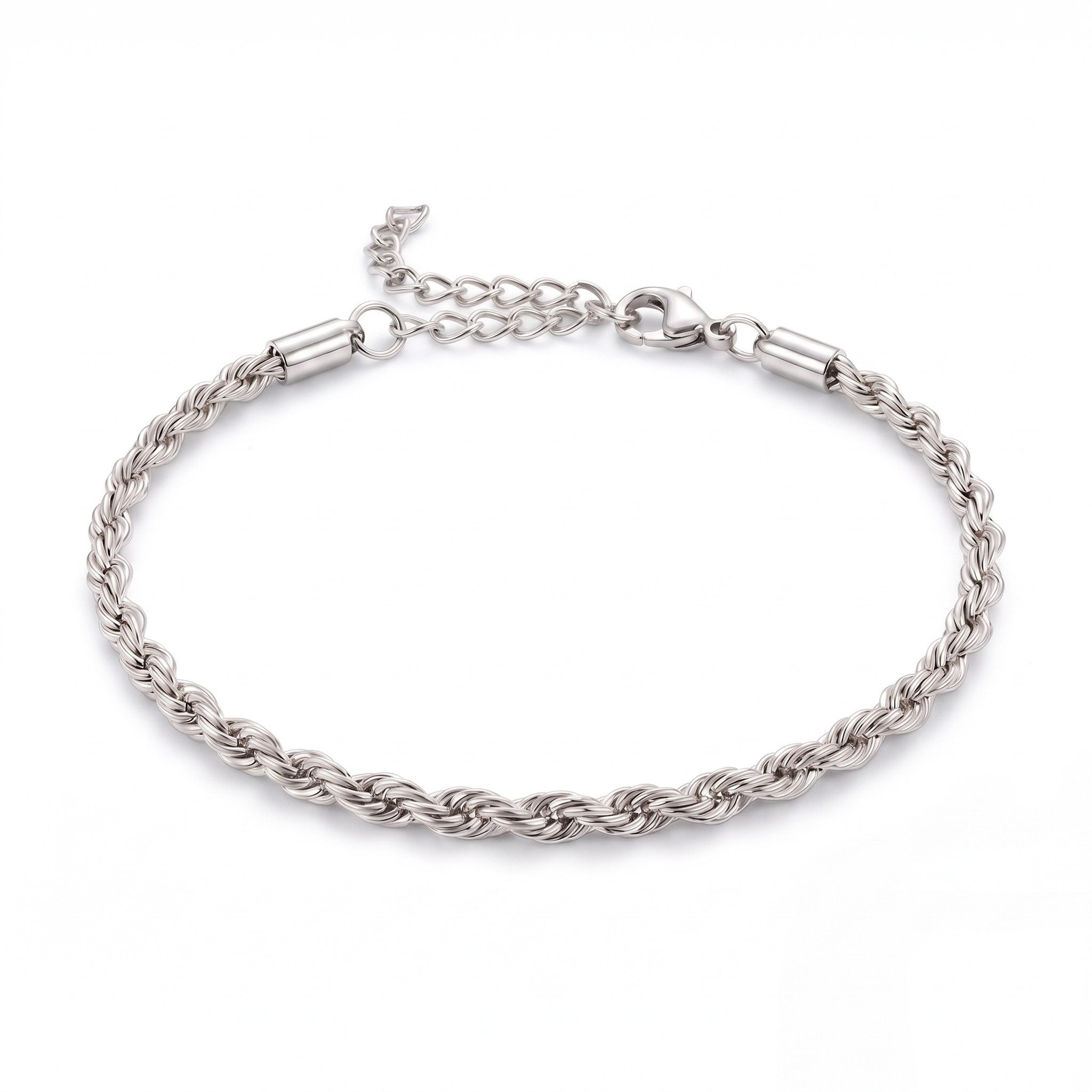 salazar.plus Armband Kordelarmband Rope aus vergoldetem Edelstahl geflochten, Kordelarmband Ropechain 3mm Armkette (18+5 cm lang)