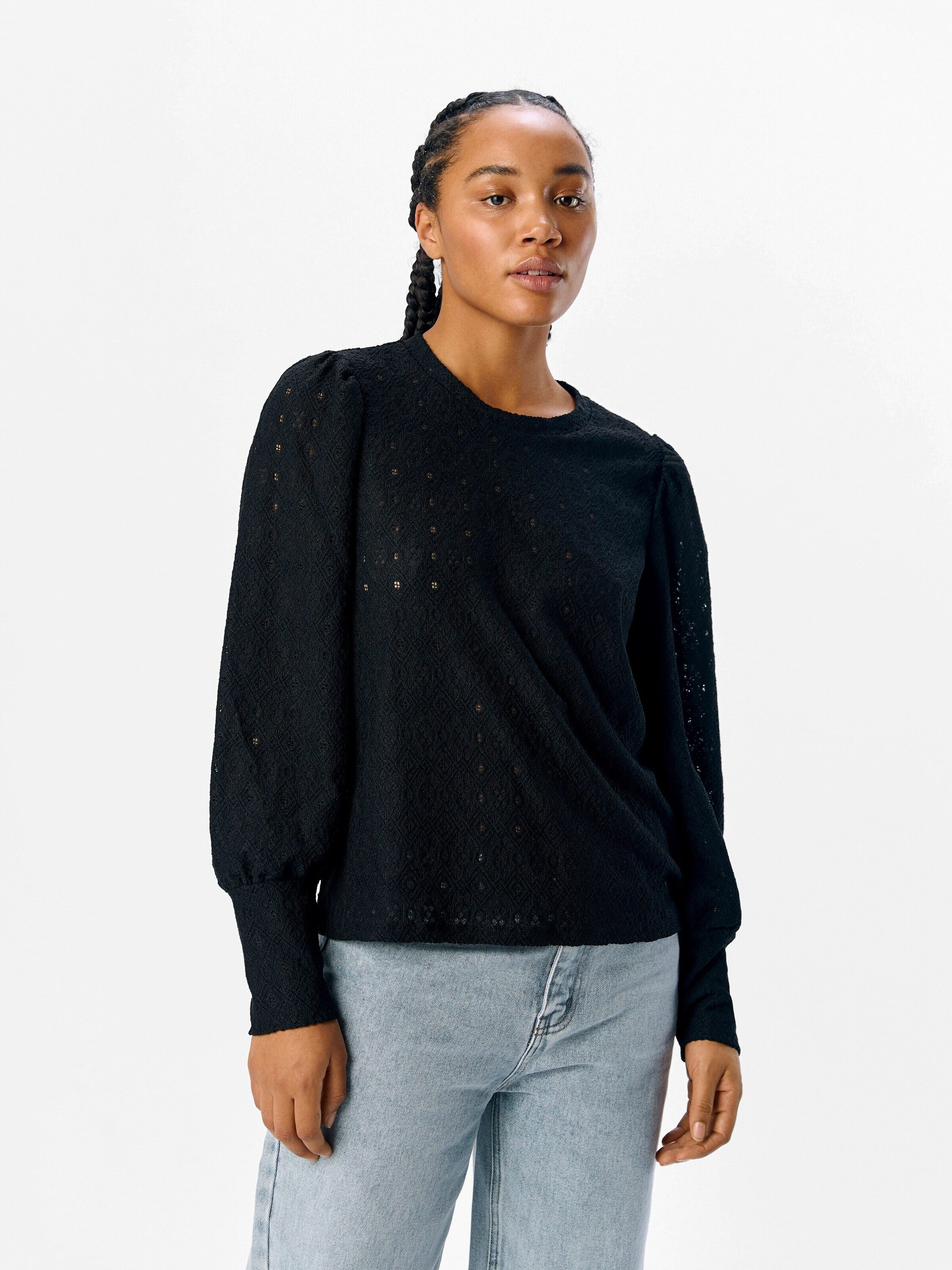 Object Langarmshirt Laila (1-tlg) Drapiert/gerafft