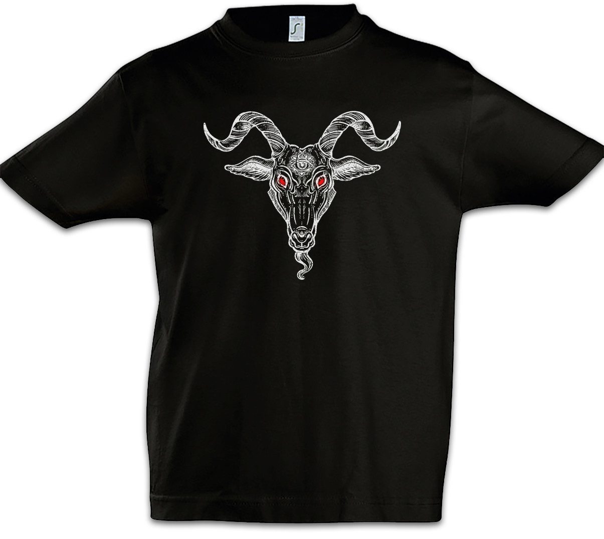 Print-Shirt Baphomet Head Kinder T-Shirt Aleister Pentagram Religion 666 Satan