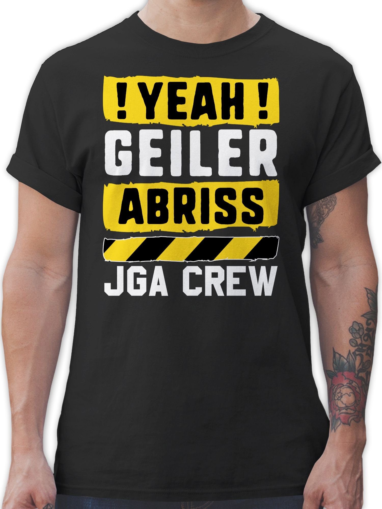 Shirtracer T-Shirt JGA Crew - Yeah geiler Abriss gelb weiß JGA Männer 01 Schwarz