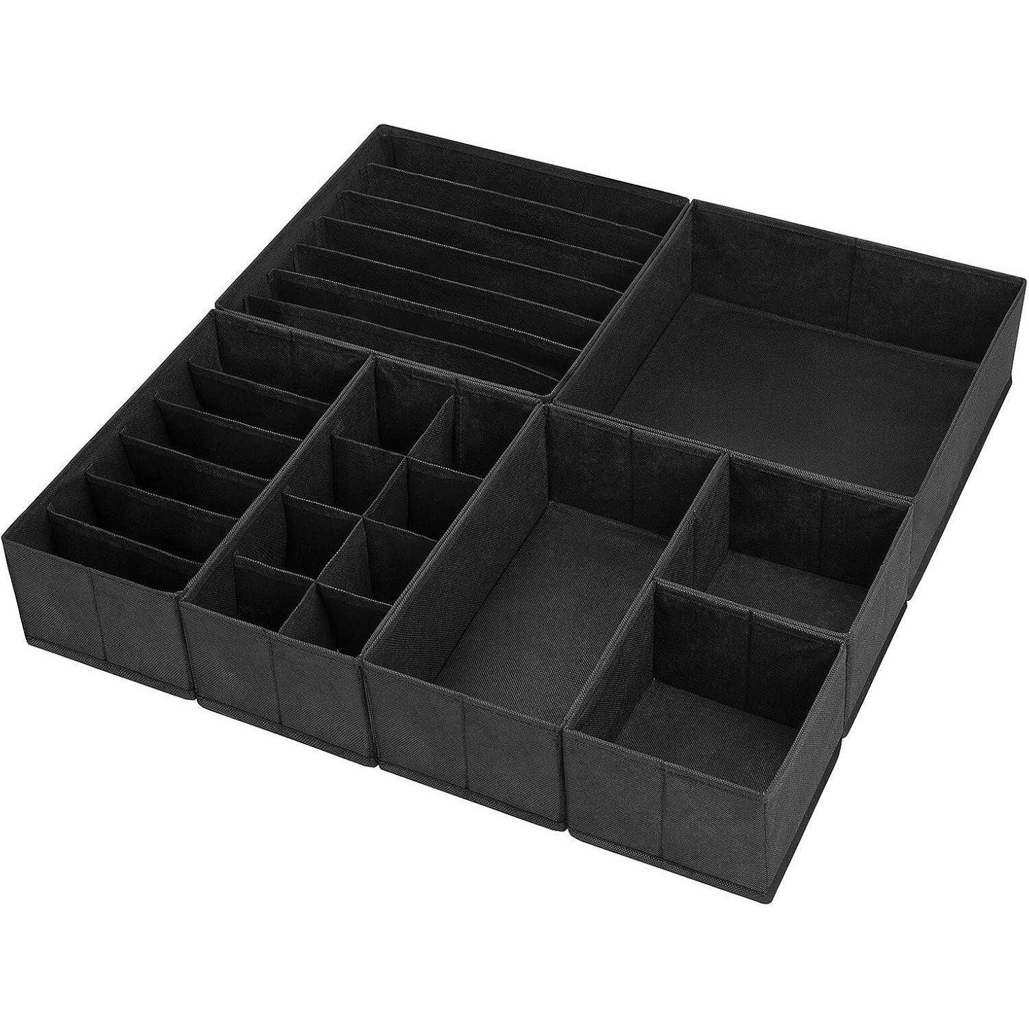 LuxusKollektion Küchenorganizer-Set Schubladen Organizer Schrank Aufbewahrungsbox 7 Stück Schwarz