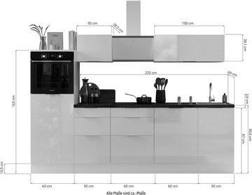 RESPEKTA Küche Elisabeth, vormontiert, inkl. E-Geräte, Breite 280 cm