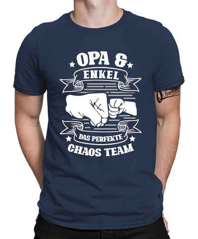 Quattro Formatee Kurzarmshirt Opa & Enkel Chaos Team - Großvater Vatertag Herren T-Shirt (1-tlg)