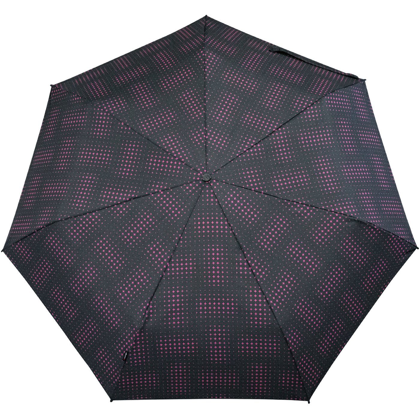 für Stars Auf-Zu-Automatik, Knirps® Schirm kompakter Design - schönes Sterne Taschenregenschirm mit leichter, pink Damen