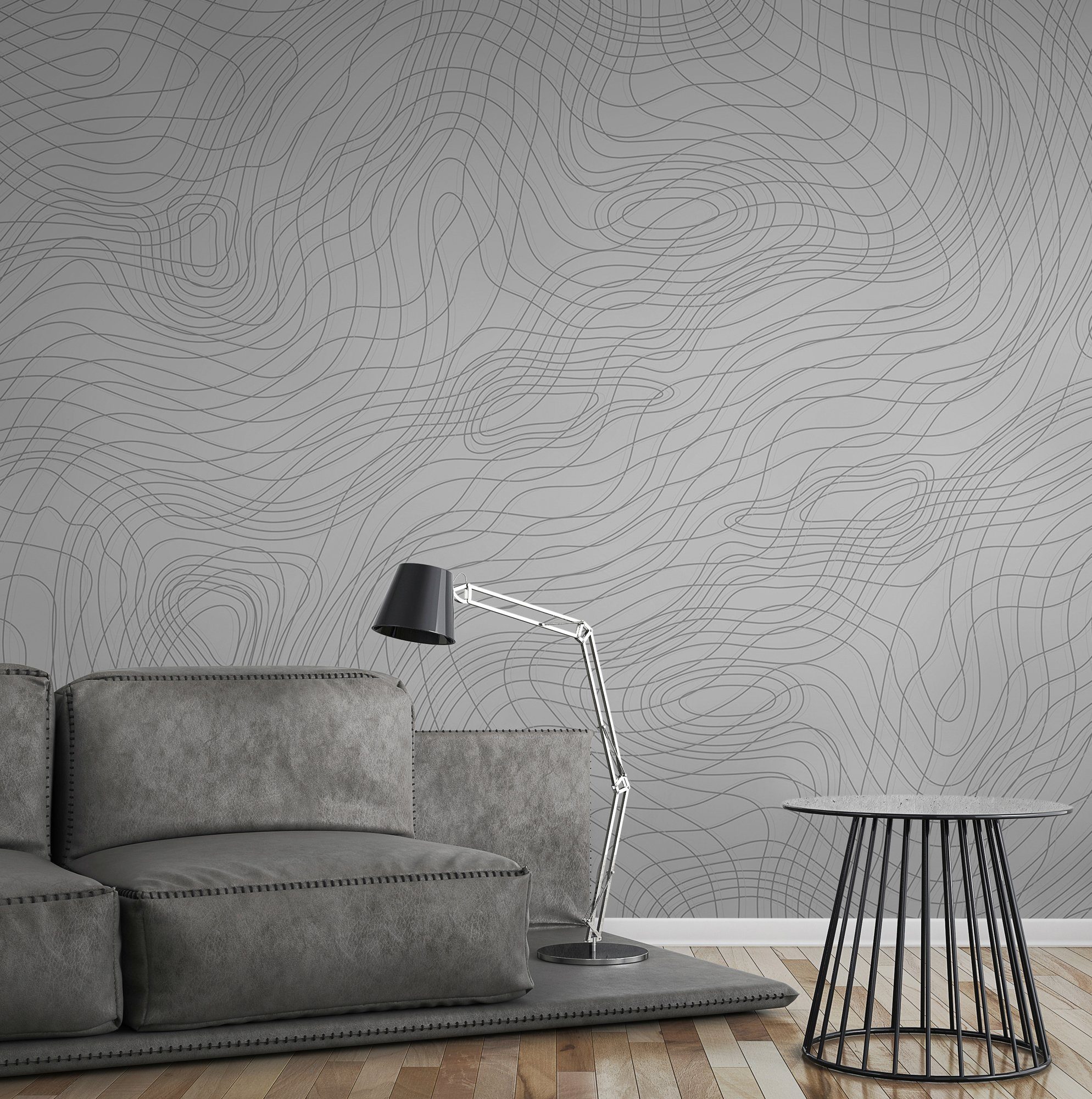 Architects Paper Fototapete Atelier 47 Chaotic Lines 2, glatt, geometrisch, (4 St), Vlies, Wand, Schräge, Decke