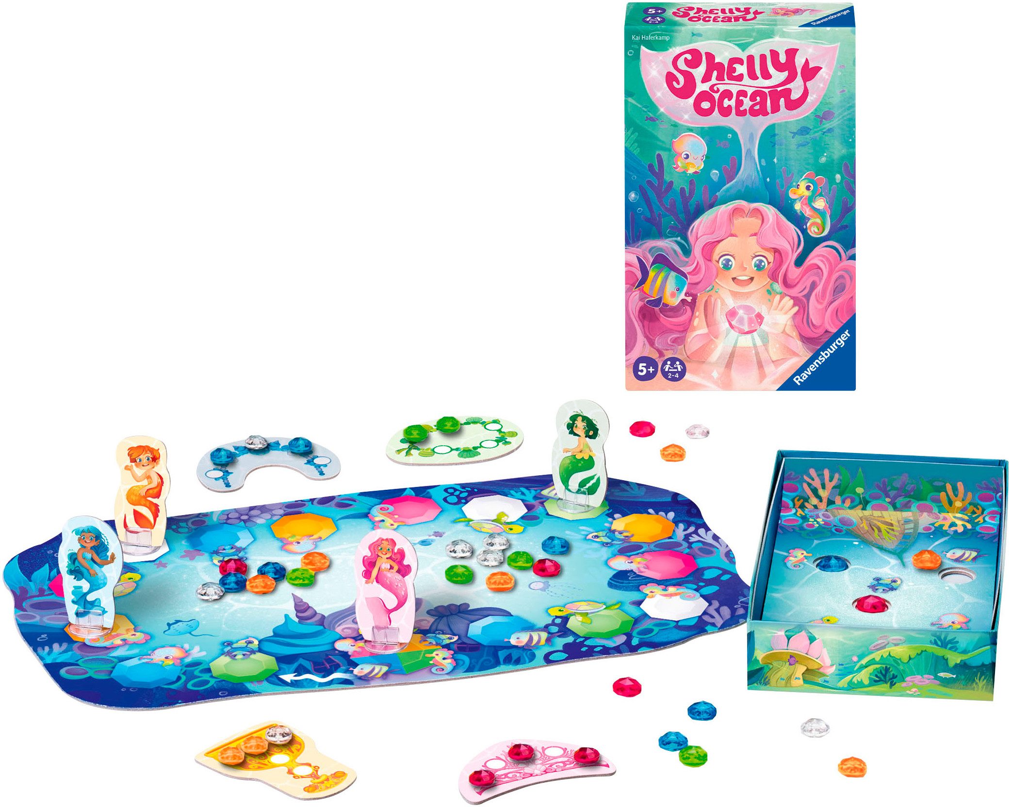 Ravensburger - Shelly Ocean Gioco Da Tavolo Di Corsa E Collezione, Per Bambini 5+, 2-4 Giocatori, 23047