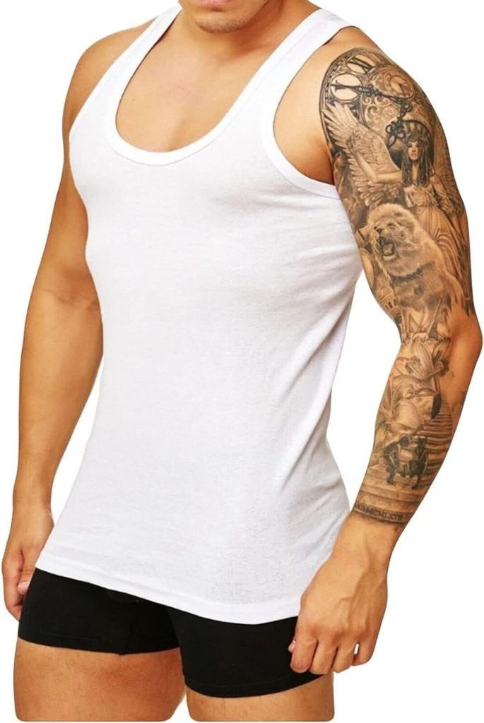DDOnlineShop Unterhemd Tank Top Achselshirt für Herren Weiß (Spar-Set, 4-St günstig online kaufen