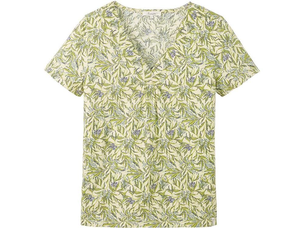 Tranquillo T-Shirt tranquillo Bio-Damen-T-Shirt mit abgesetztem V-Aus