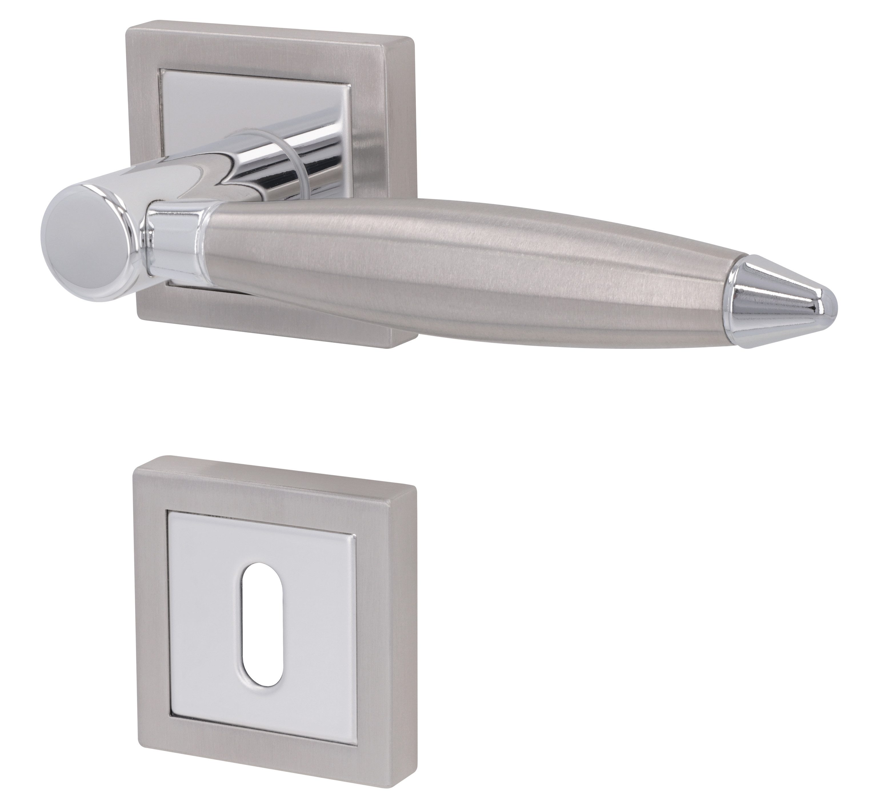 Alpertec Türgriff Lignes Square Rosettengarnitur Türbeschlag, Drücker außen, Komplettset für eine Tür