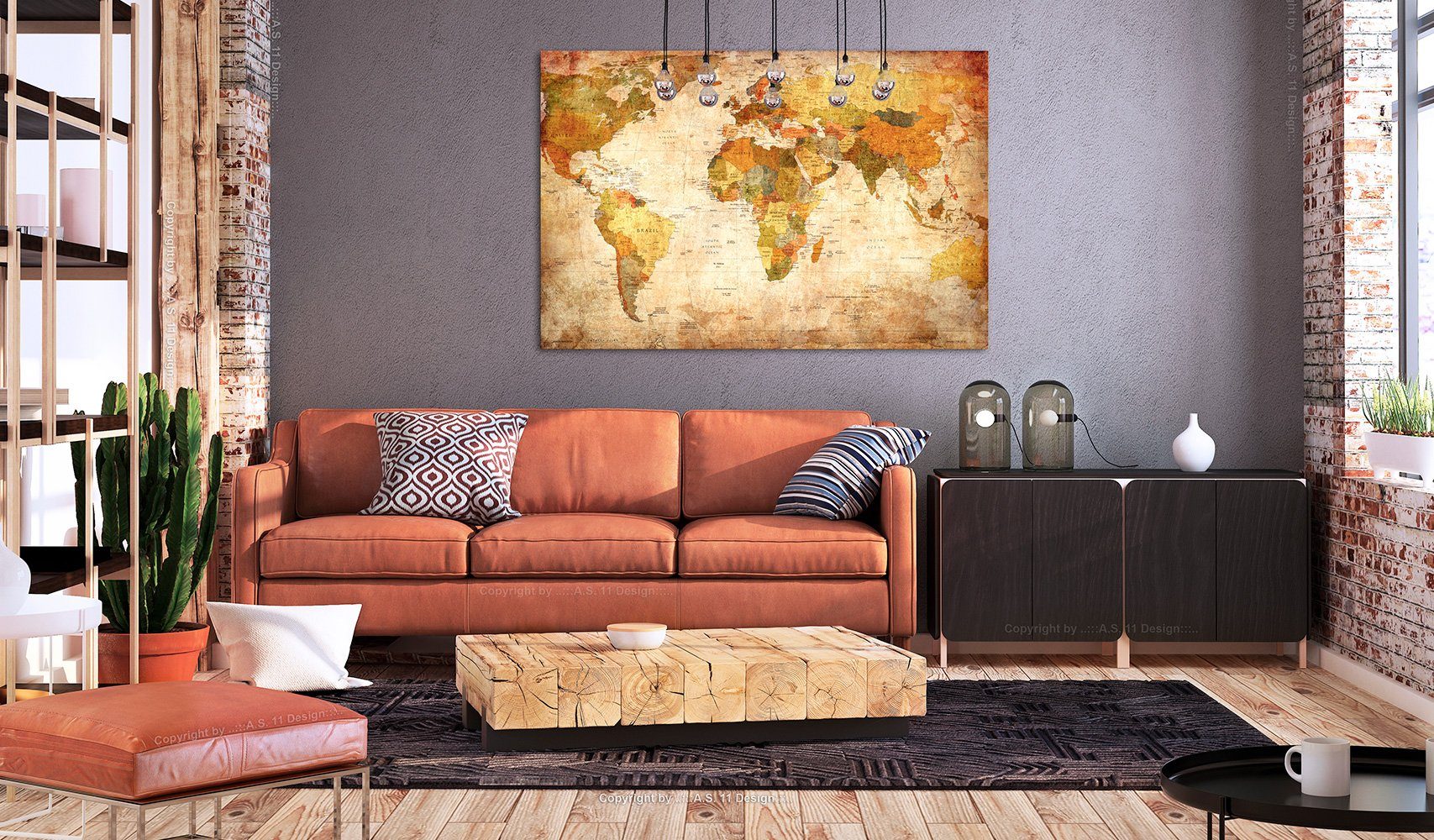 Artgeist Pinnwand World Map: Time Travel [Cork Map]