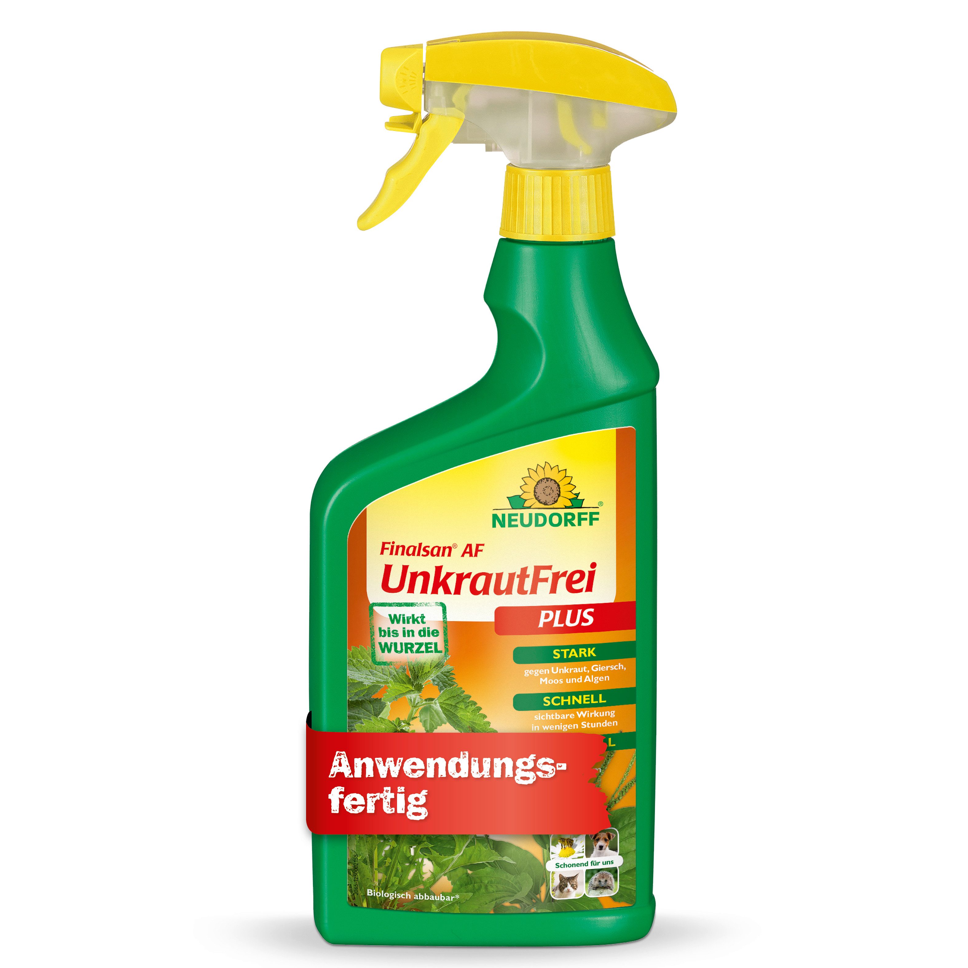 Neudorff Unkrautbekämpfungsmittel Finalsan AF UnkrautFrei Plus 750 ml, 750 ml, 1 St., Gebrauchsfertige Lösung zur direkten Anwendung, Anwendungsfertig gegen Unkräuter Gräser Moose & Algen, Glyphosatfreies Unkrautvernichter-Konzentrat mit 2-fach-Wirksystem