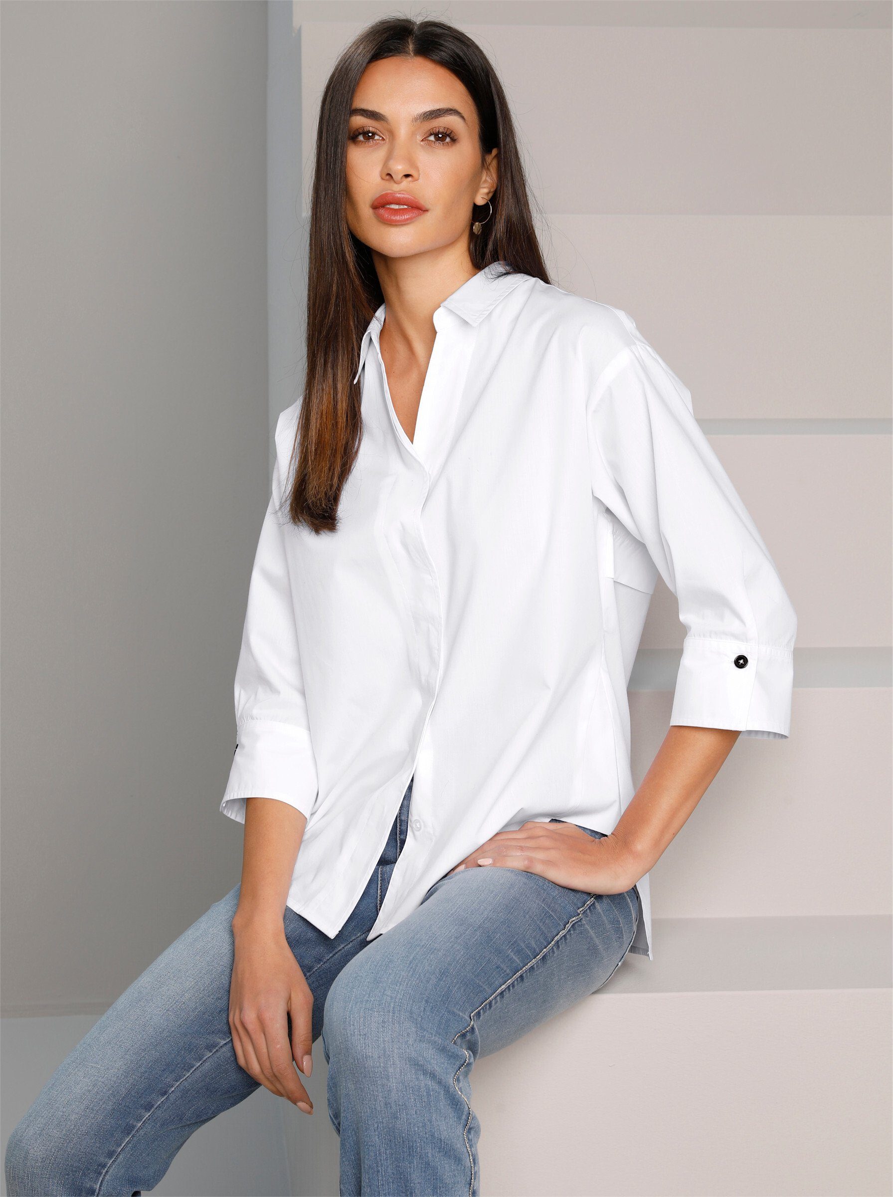 heine Klassische Bluse Hemdbluse 3/4-Arm