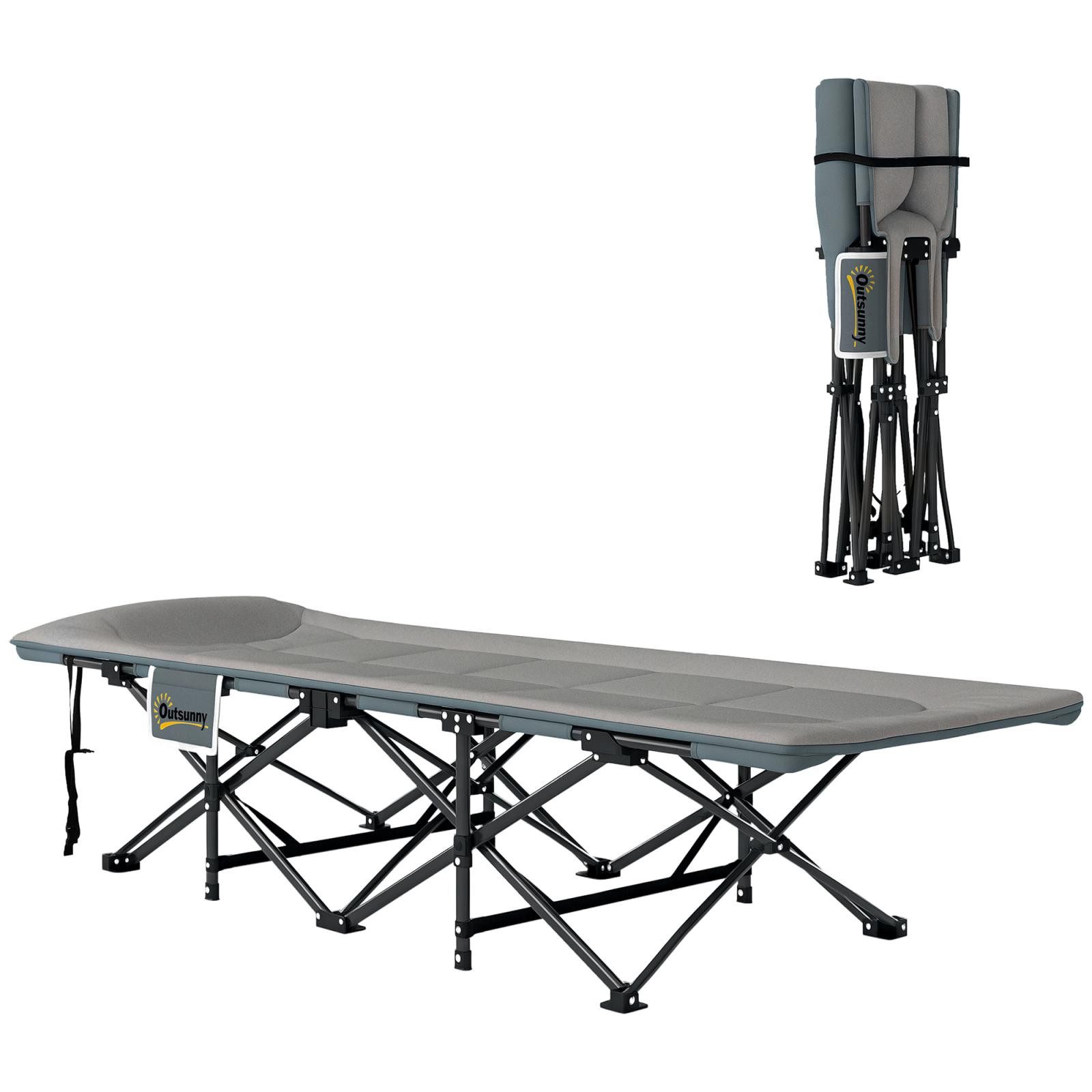 FELIXLEO Feldbett Feldbett faltbar Campingbett mit Matratze bis 150 kg Grau (1-St)