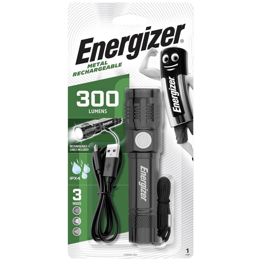 Energizer Taschenlampe Metal Rechargeable Mini-Taschenlampe akkubetrieben 300 lm 4 h