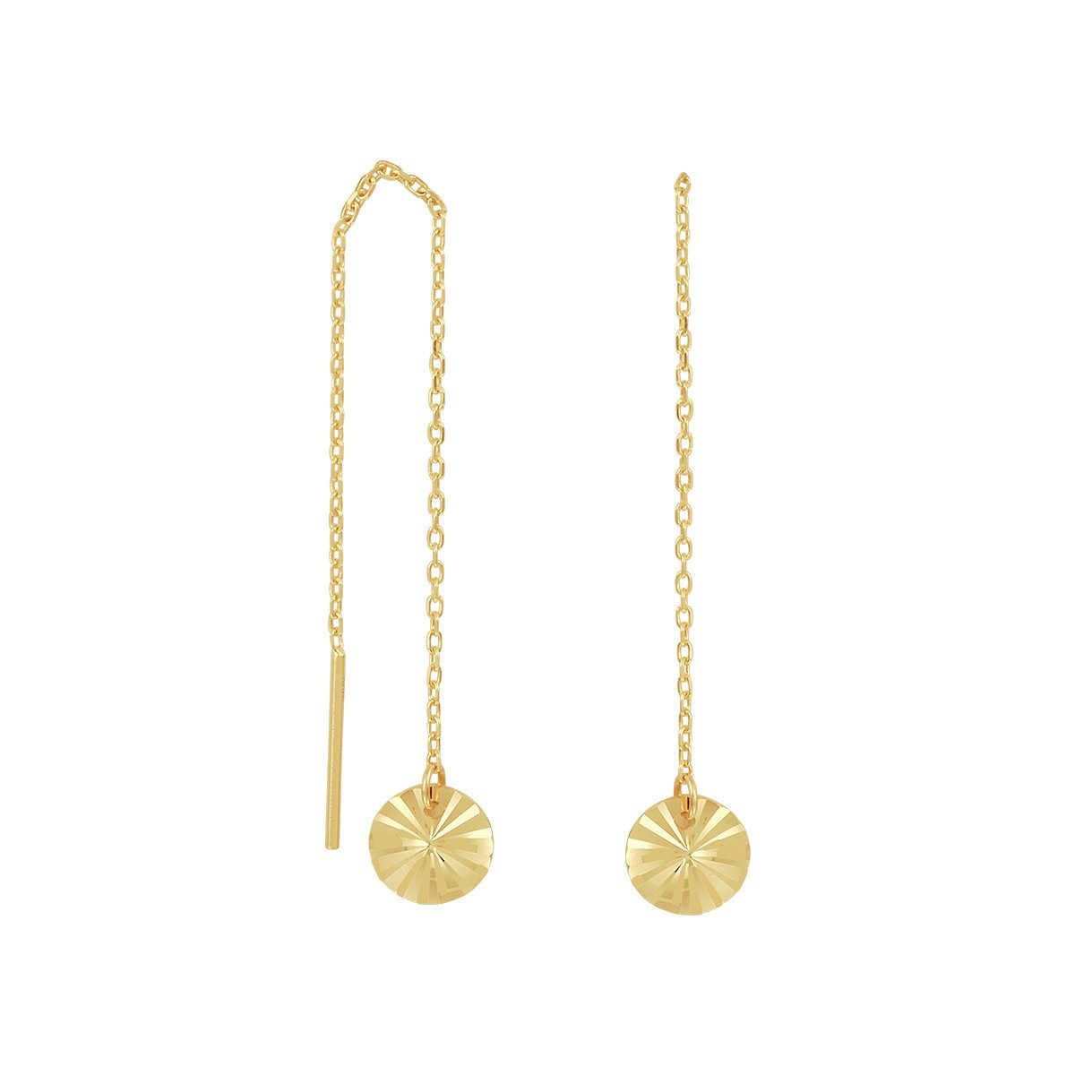 NICEANDnoble Paar Ohrhänger Ohrhänger Durchzieher Ohrhänger 585er Gelbgold günstig online kaufen