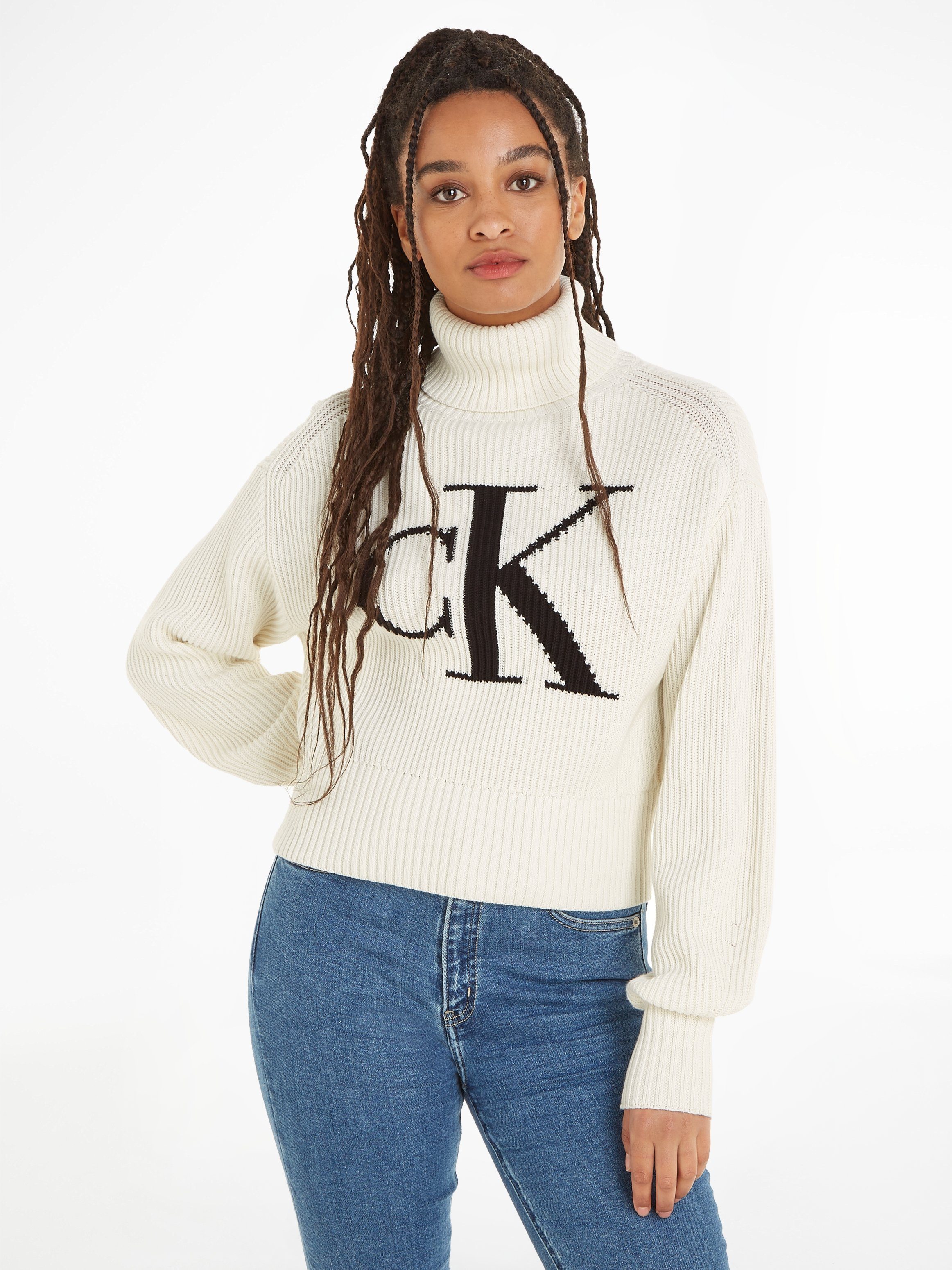 UP Calvin BLOWN LOOSE CK Klein Jeans SWEATER Rollkragenpullover