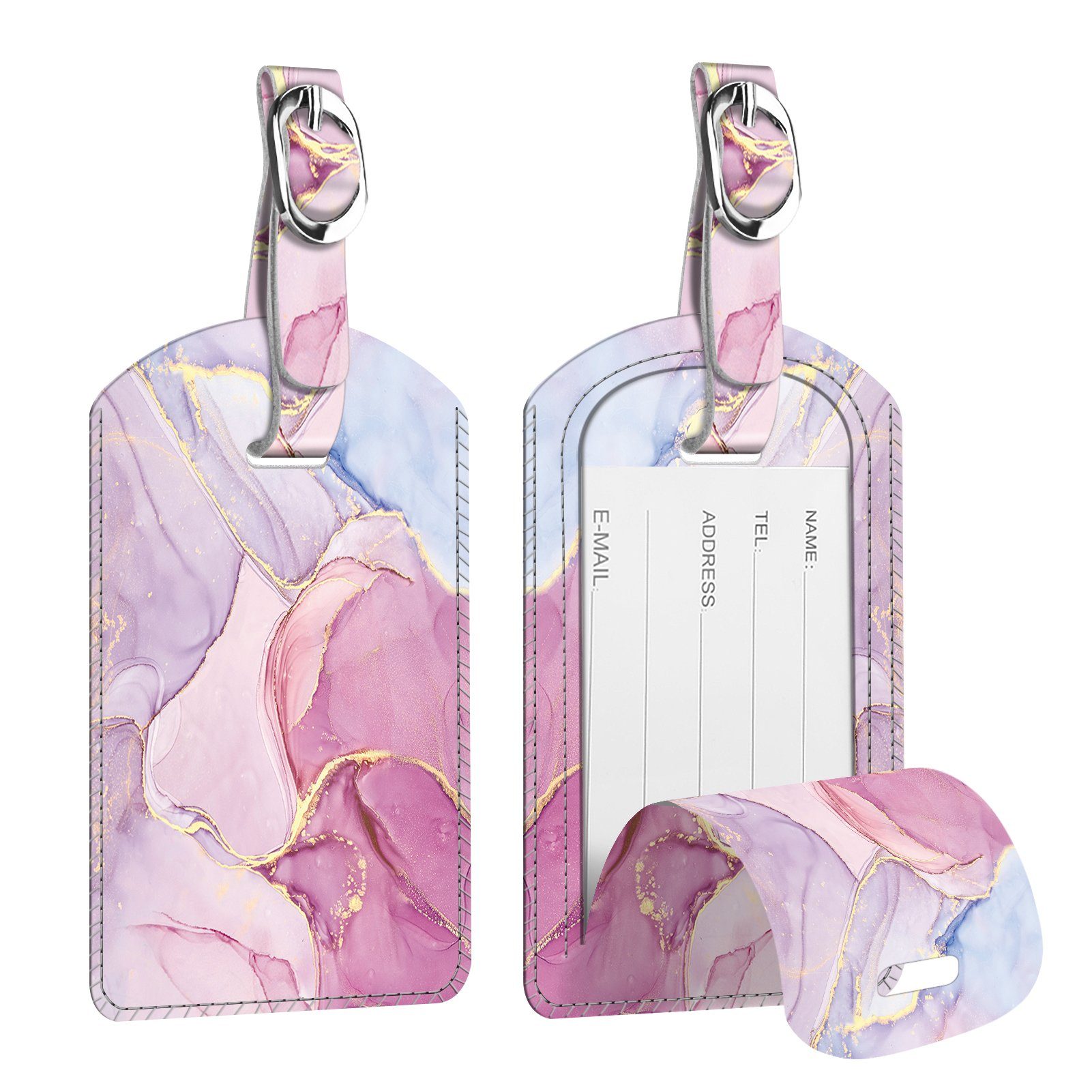 Fintie Gepäckanhänger Kofferanhänger aus Kunstleder, Gepäckanhänger ID Etik günstig online kaufen