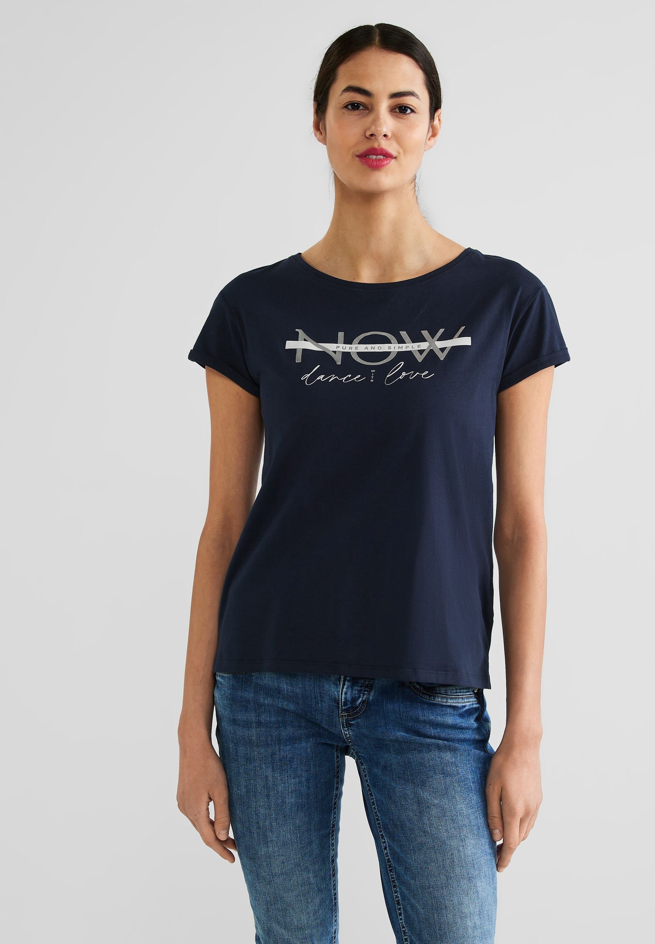 Umtausch STREET ONE T-Shirt aus Baumwolle reiner deep blue