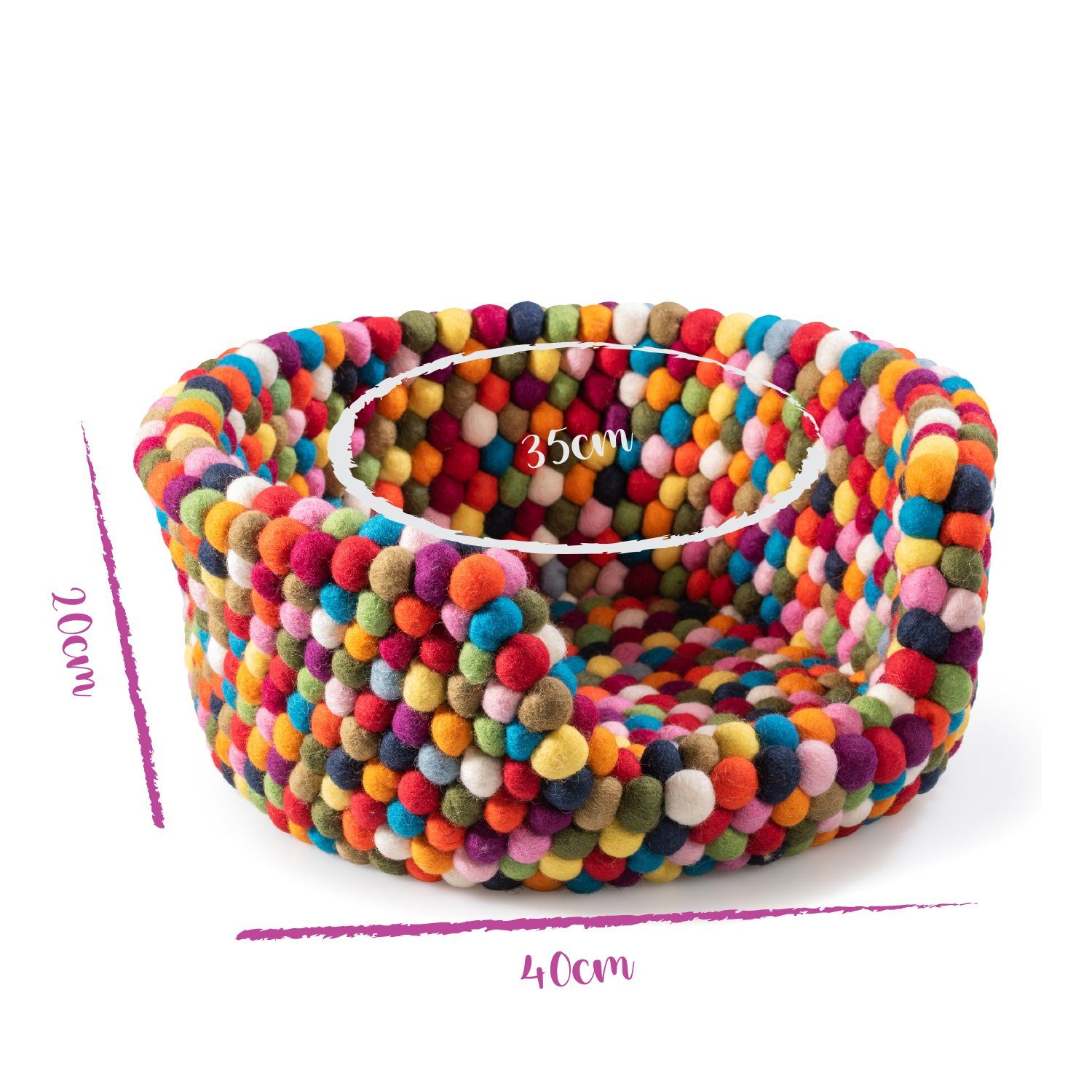 naturling Katzenliege Katzenbett aus bunten Filzkugeln, 100% Kuschelwolle, günstig online kaufen