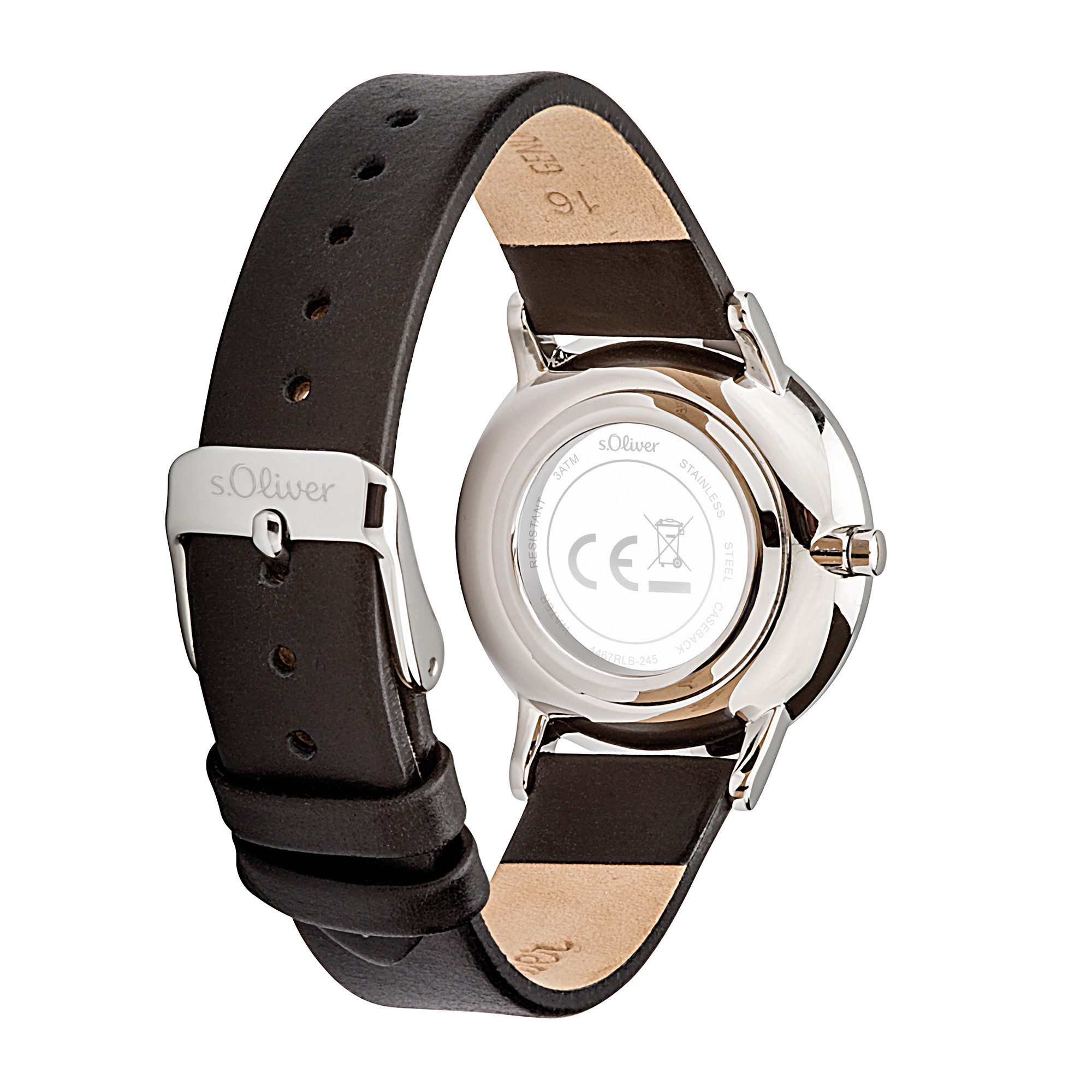 s.Oliver Quarzuhr Modern Basics SO-4467-LQ, Armbanduhr, Damenuhr, analog