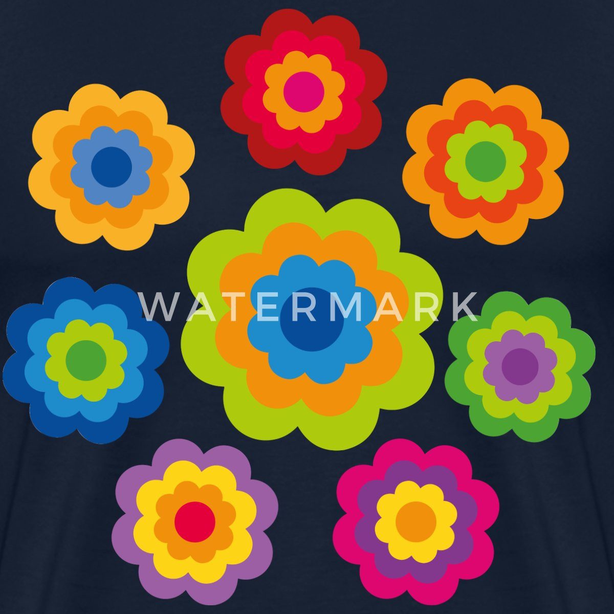 Spreadshirt T-Shirt 70er Jahre Hippie Flower günstig online kaufen