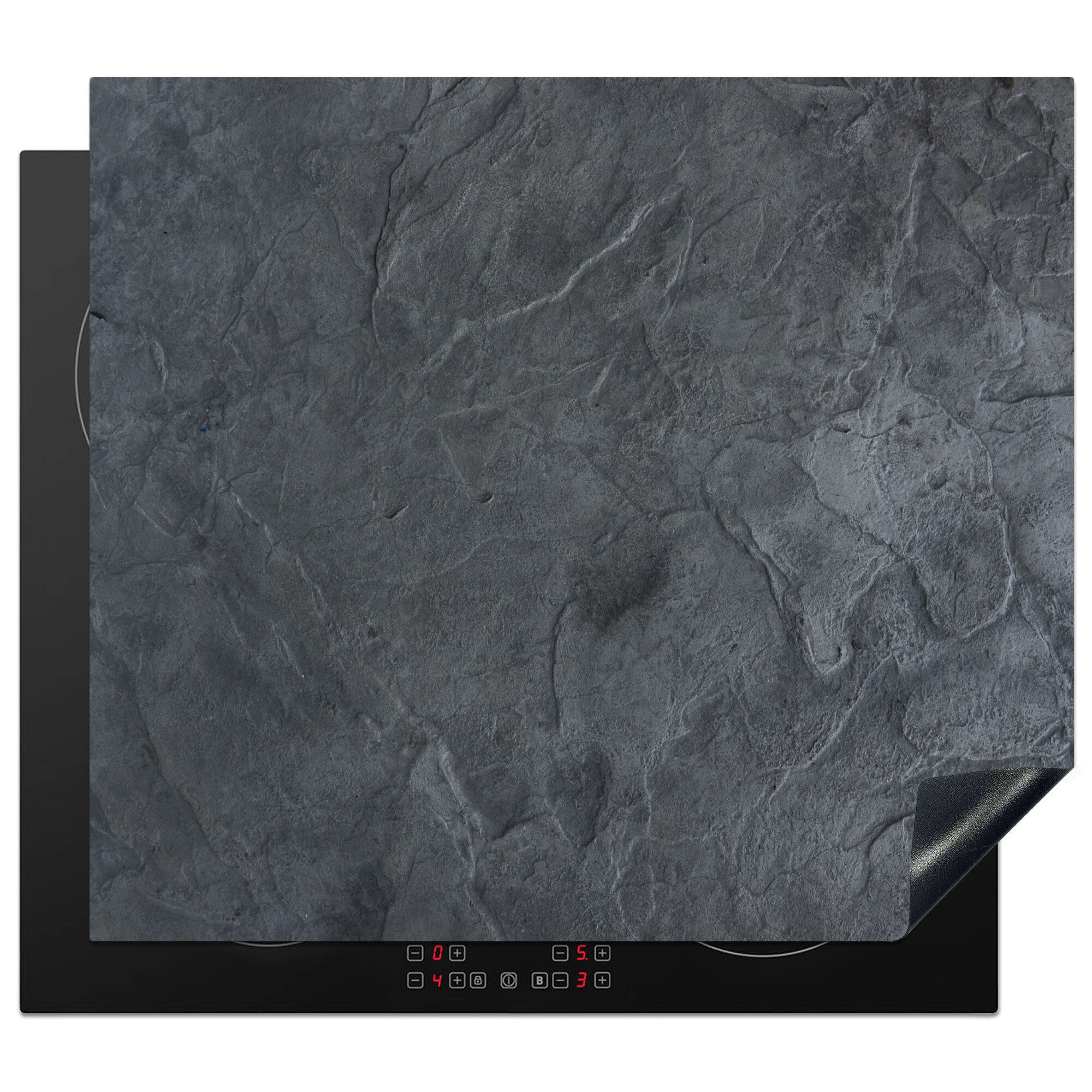 MuchoWow Herd-Abdeckplatte Beton - Induktionsschutz - Induktionsmatte - Grau - Industrie, Vinyl, (1 tlg), Abdeckplatte für Ceranfeld, Herd Inductionsmatte, 57.6x51.6 cm