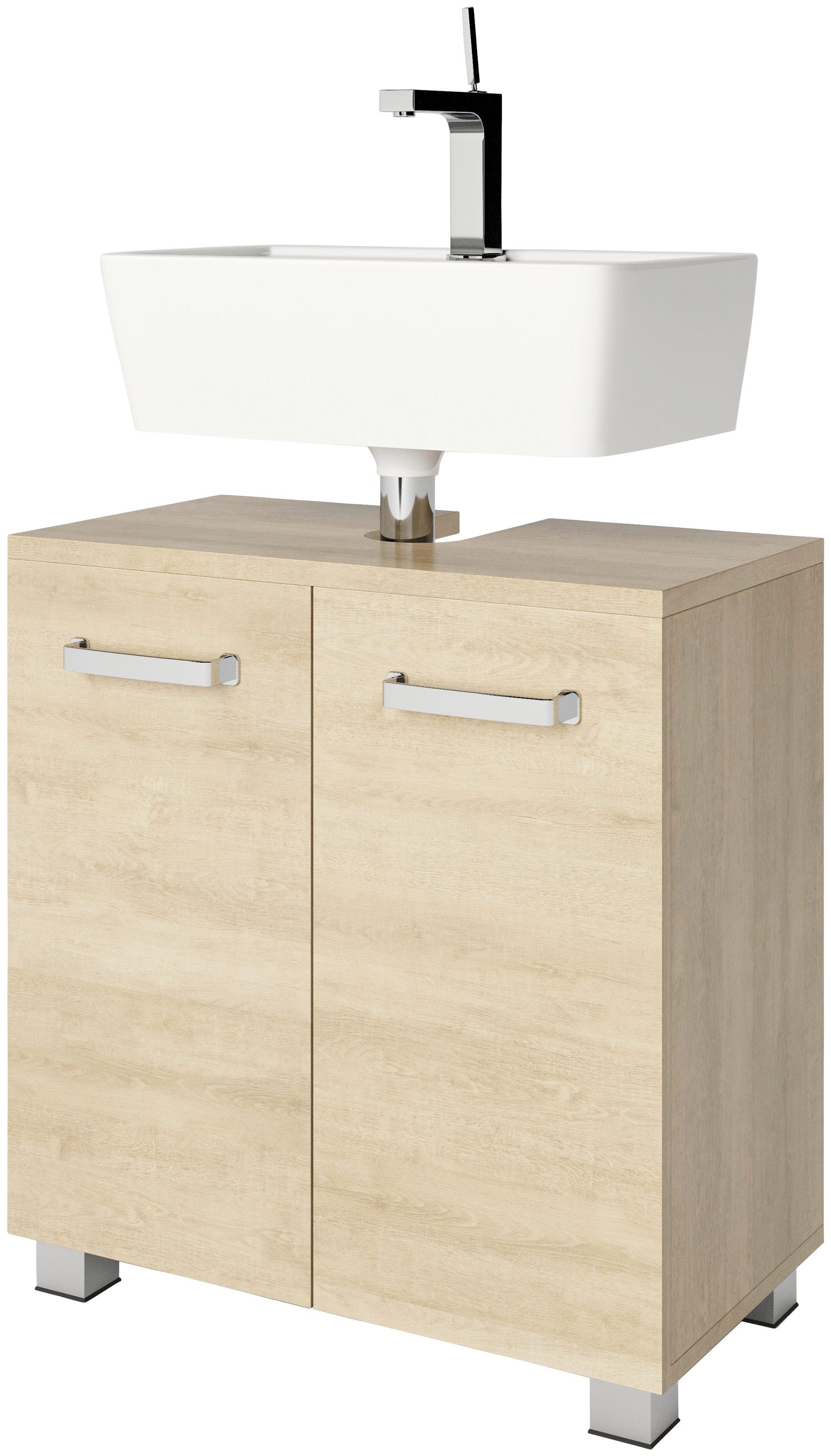 welltime Waschbeckenunterschrank Cosmo BxTxH: ca. 60x32,5x63,5 cm, 2 Fächer