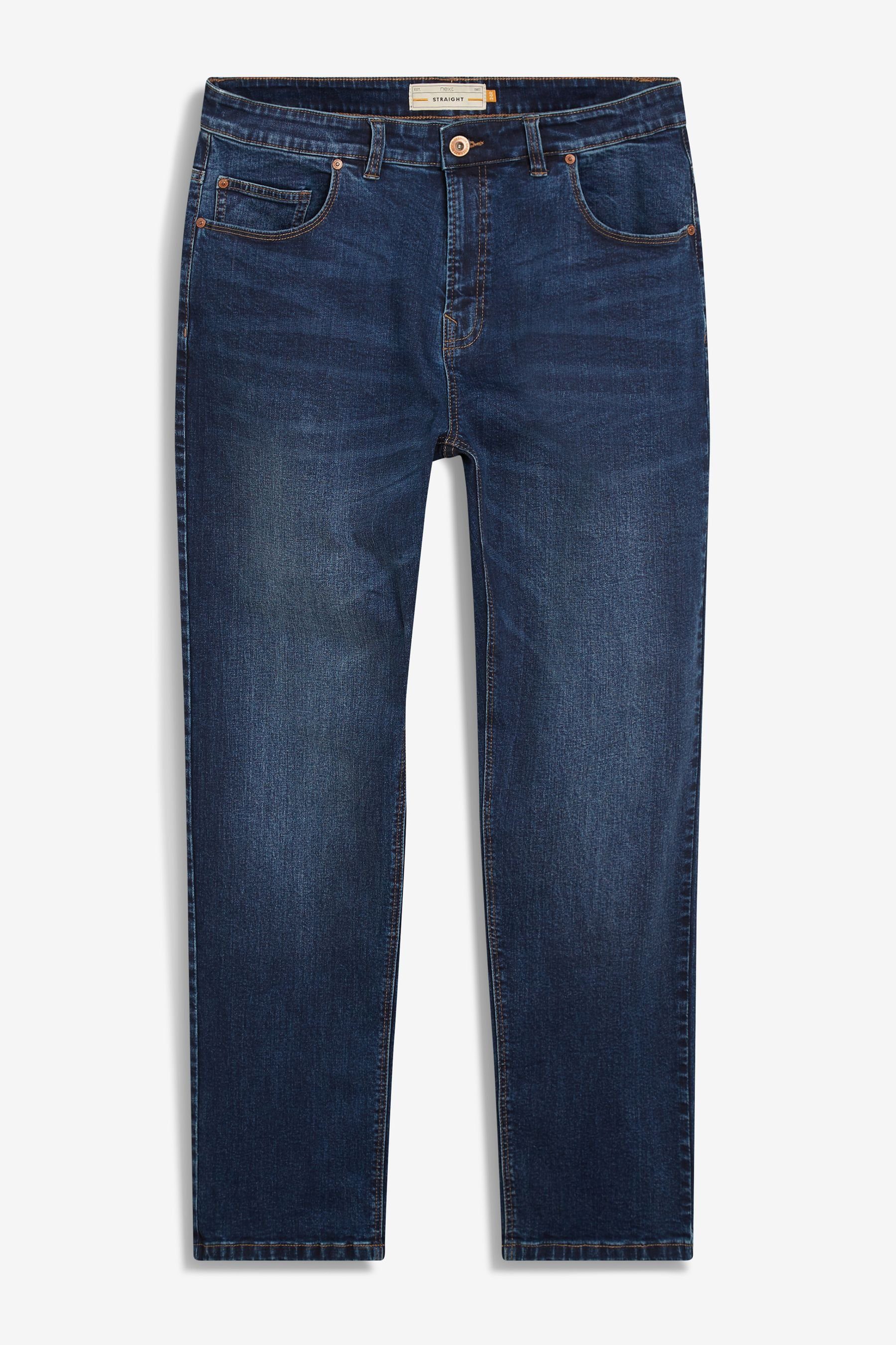 Next Straight-Jeans Straight Fit Stretch-Jeans (1-tlg) Mid Blue