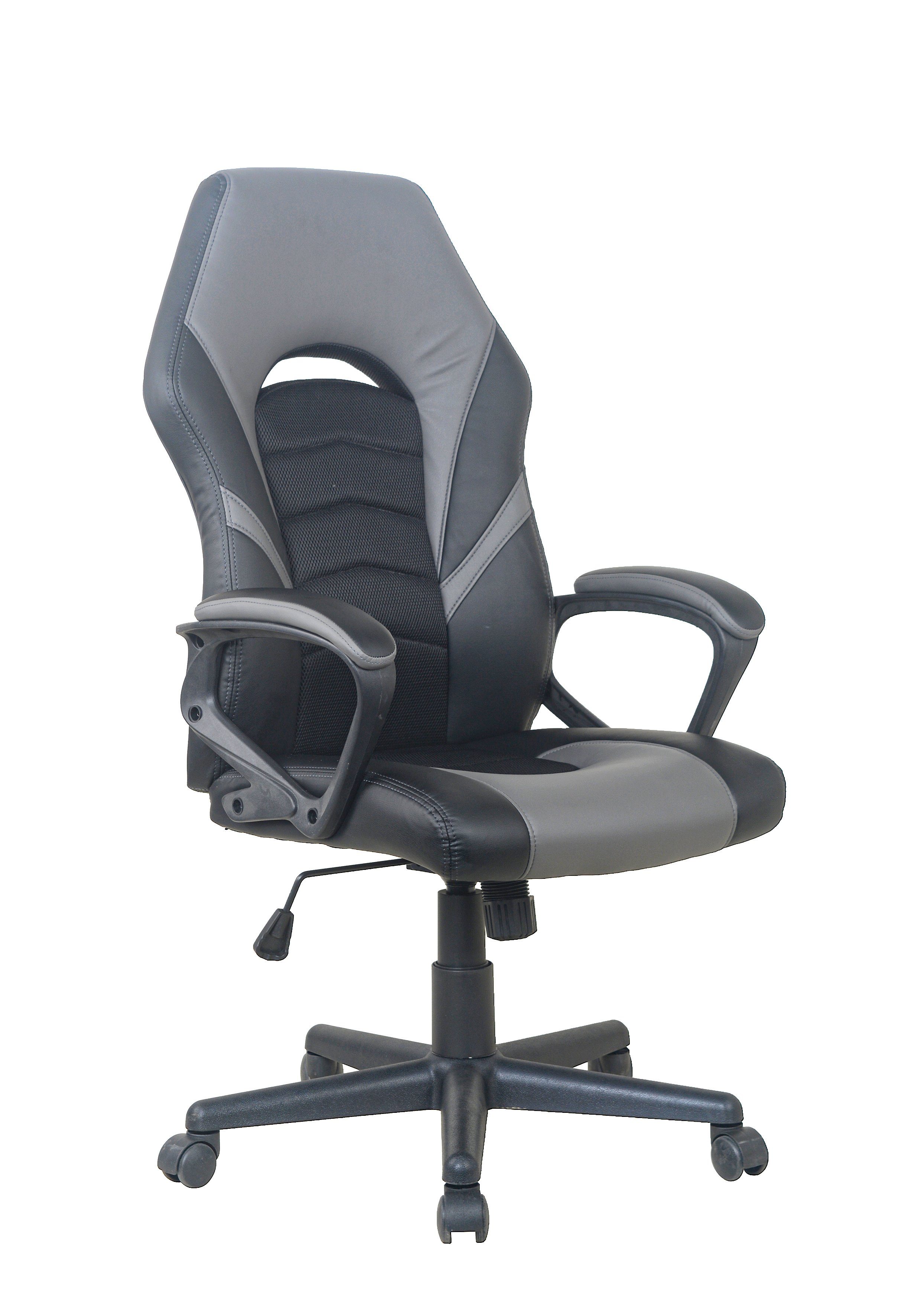 byLIVING Chefsessel FREEZE, Gaming-Stuhl mit Verstellmöglichkeiten schwarz/grau