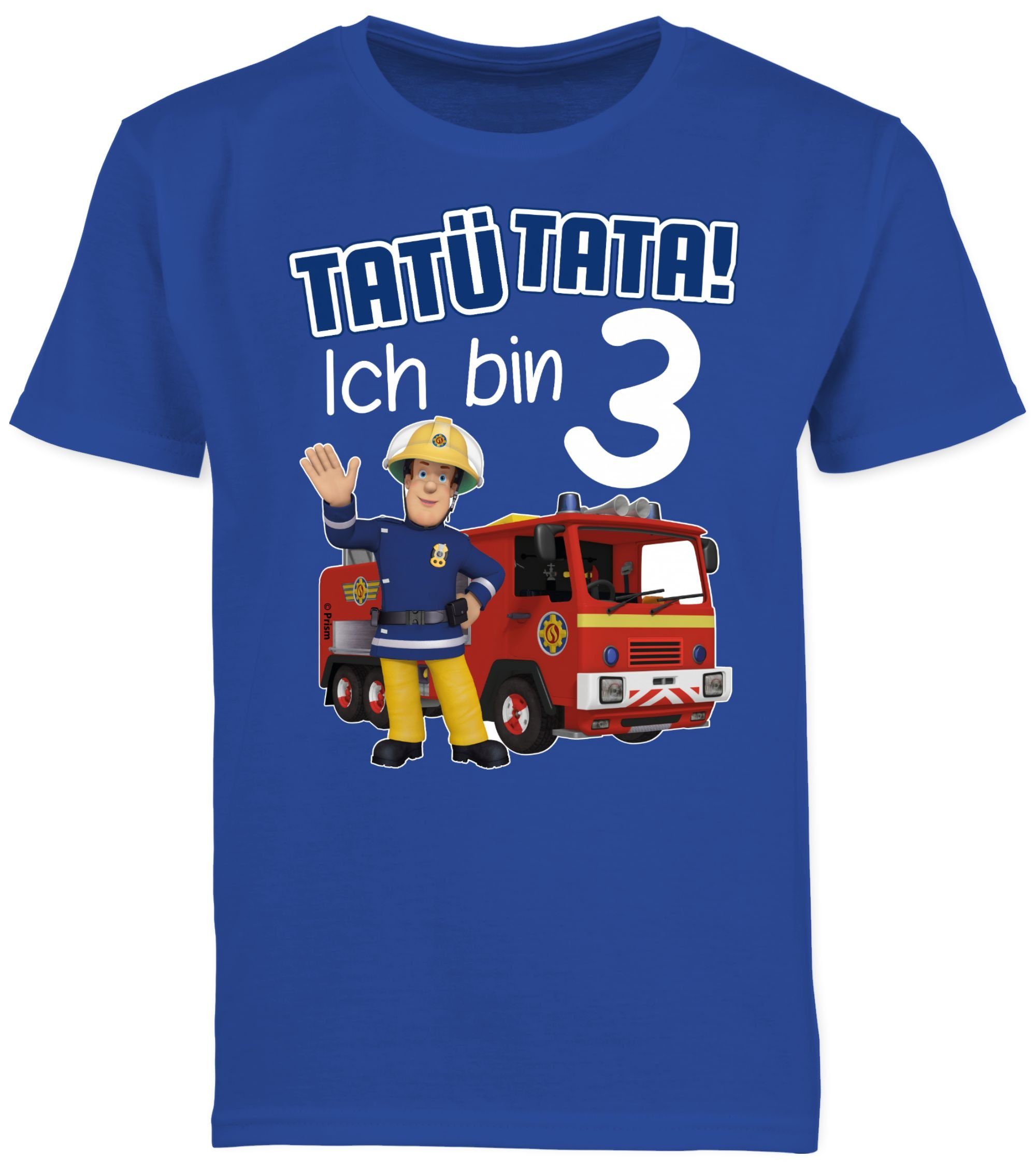 Jungen Tata! 3 03 Ich Sam T-Shirt bin Tatü Royalblau Shirtracer Feuerwehrmann