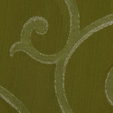 SCHÖNER LEBEN. Stoff Dekostoff Weihnachten Ornamente Schnörkel Lurex grün silber 1,40m, mit Metallic-Effekt