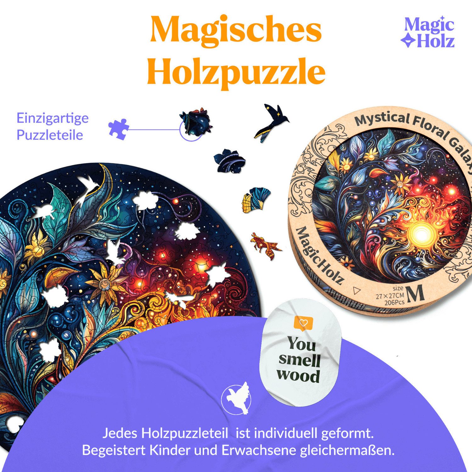 MagicHolz Puzzle MagicHolz Mystische Blumen Galaxie Mandala Holzpuzzle, 244 günstig online kaufen