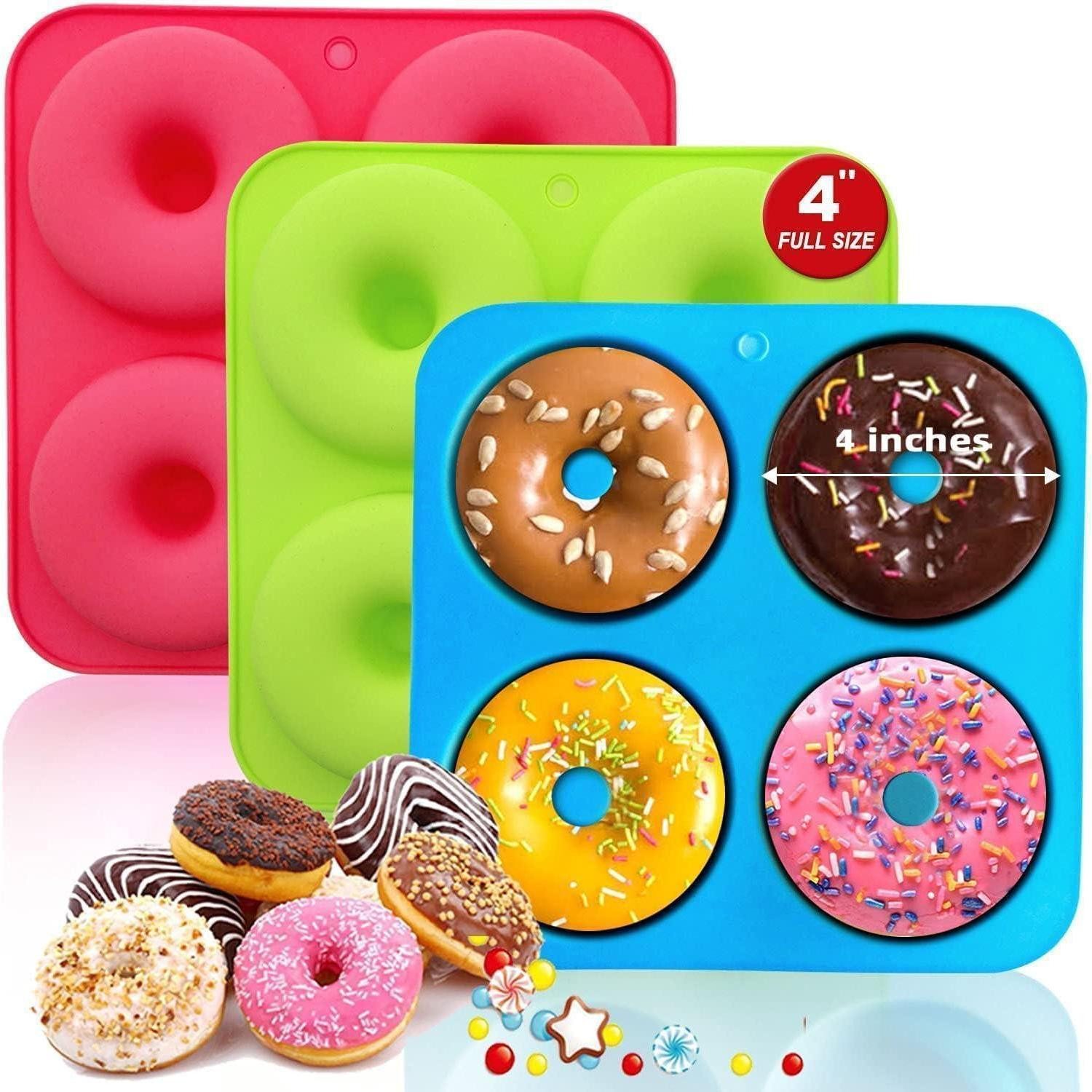 LuxusKollektion Donutform Donut Backform Silikon 3-teiliges Set Von 4-loch Groß Donut Donut