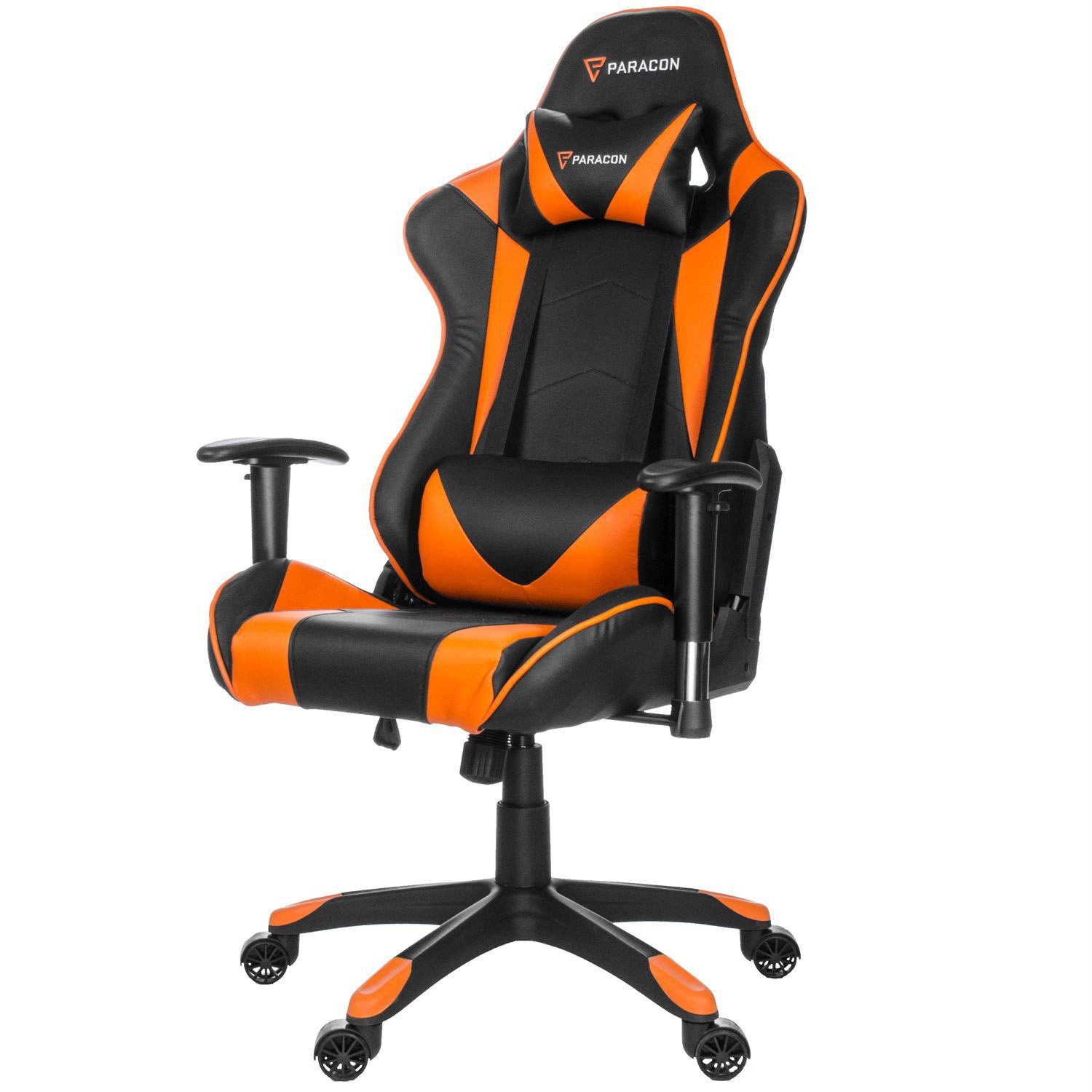 ebuy24 Gaming-Stuhl Paracon Knight Gaming Stuhl inkl. Nackenkissen und Orange