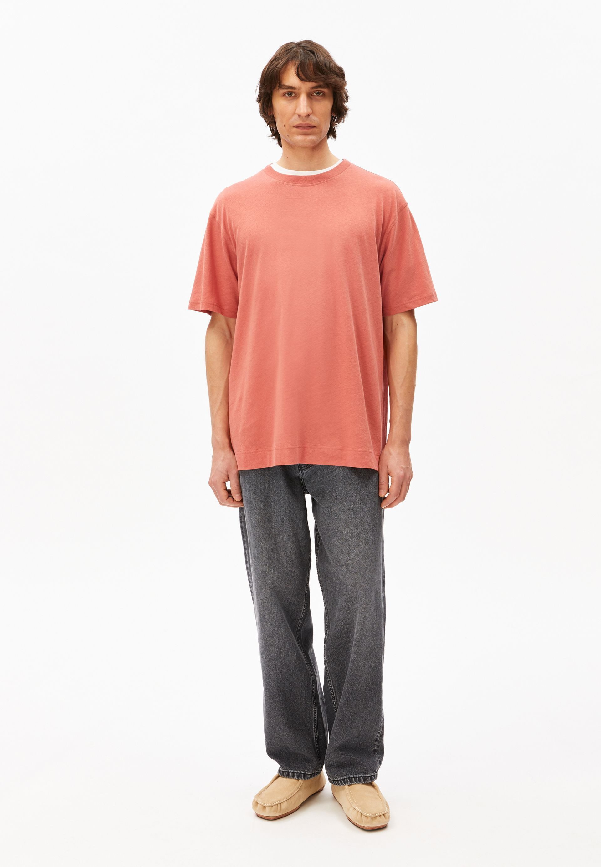 Armedangels T-Shirt MAARKOS LINEN T-Shirt aus Baumwoll-Leinen-Mix Relaxed Fit
