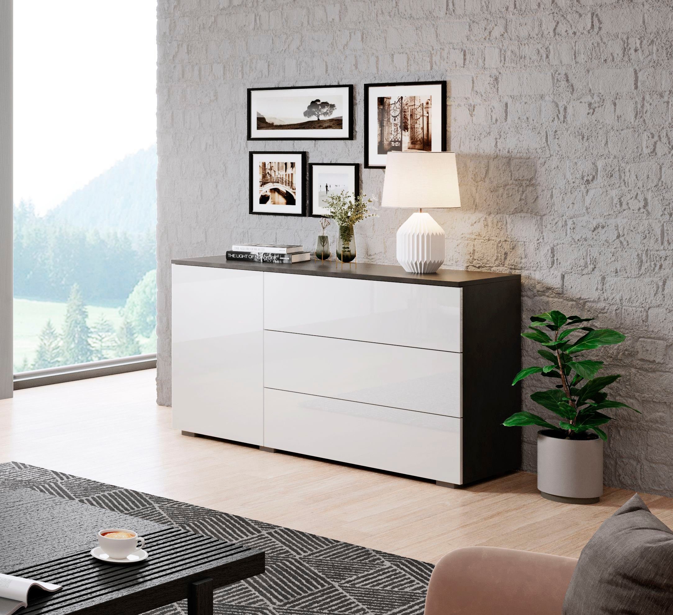 INOSIGN Sideboard PARIS (1 St), Moderne 110cm breite grifflose Kommode, vie günstig online kaufen