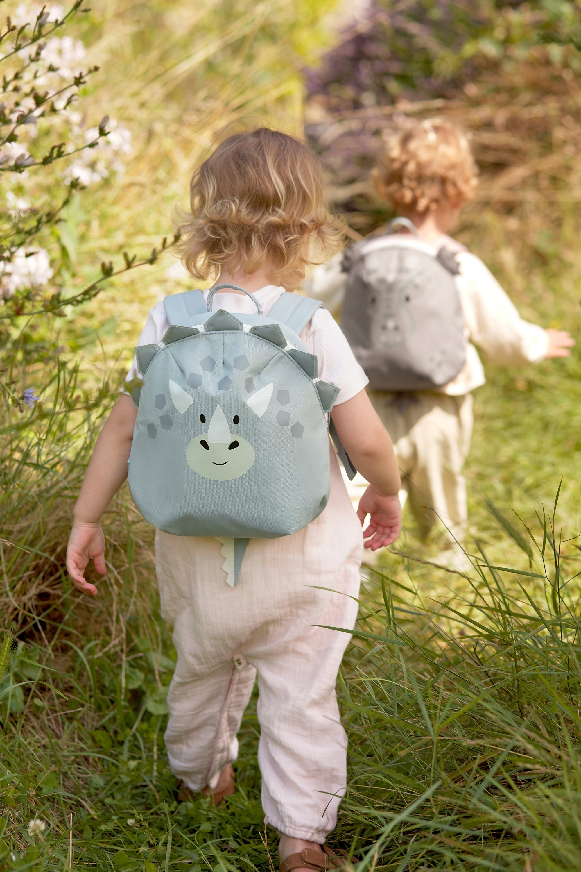 LÄSSIG Kinderrucksack Dino About Backpacks, vegan Tiny PETA-approved grey, Friends
