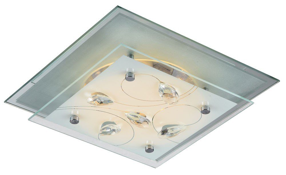 Warmweiß, Kristall verbaut, LED-Leuchtmittel Deckenleuchte, Deckenlampe etc-shop Deckenleuchte fest LED LED Modern Wohnzimmerlampe