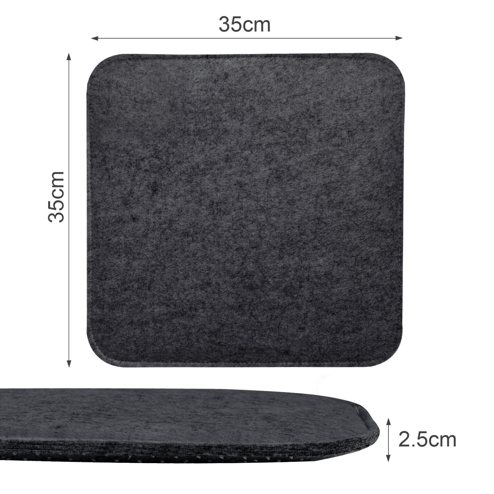 Youyijia Anti-Rutsch-Pad 4 Chair Cushions, Round Felt Seat Cushions, 35 cm