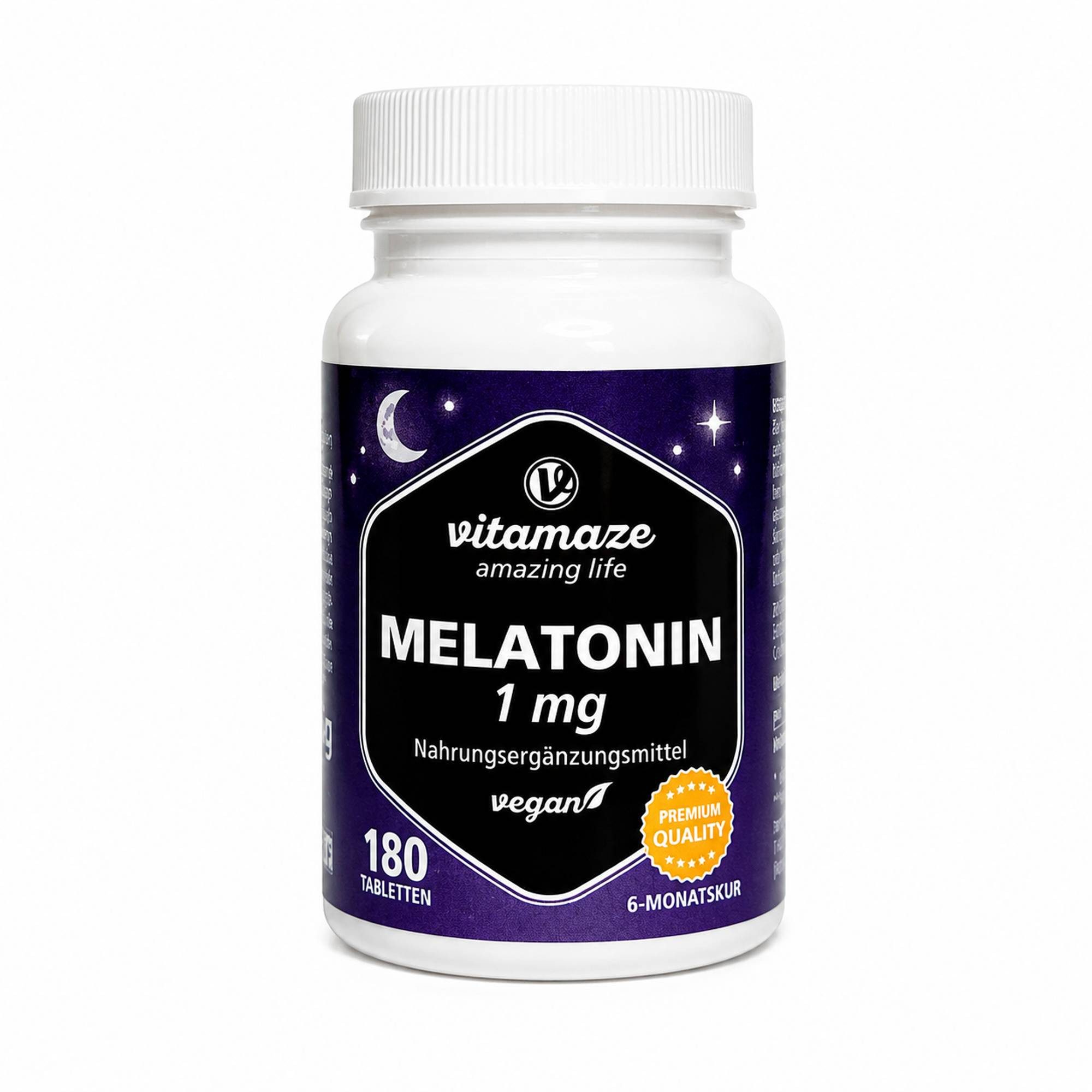 Vitamaze MELATONIN 1 mg hochdosiert vegan Tabletten Tablette