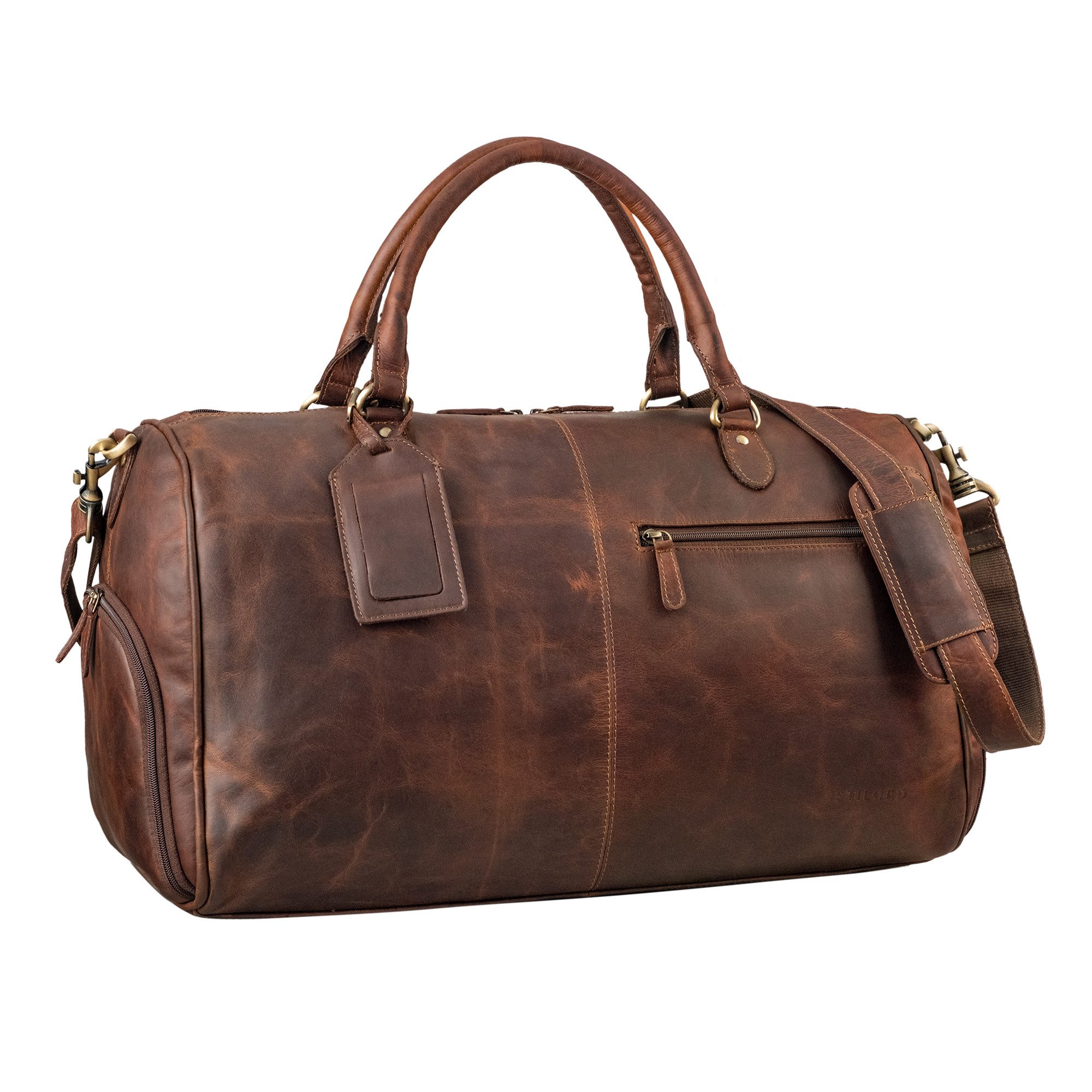 STILORD Weekender "Jermaine" Vintage Leder Reisetasche Weekender mit Schuhfach Groß