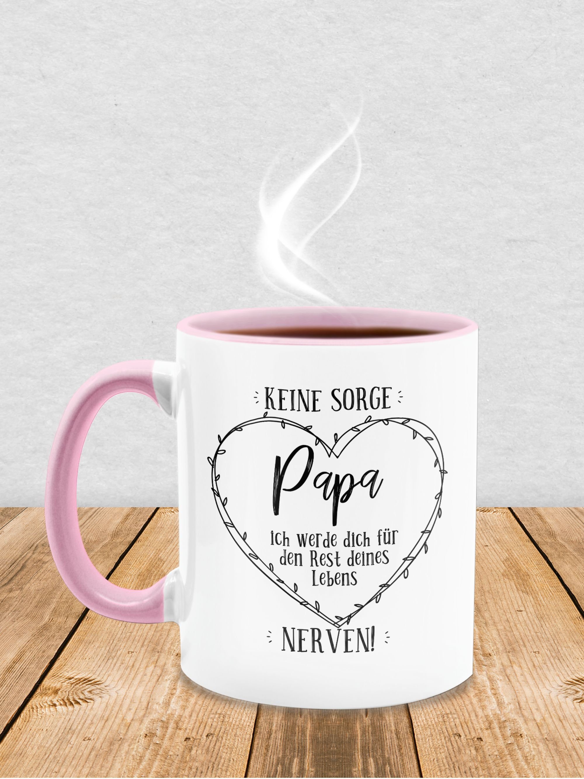 Keine Rosa Kaffeetasse Tasse Geschenk Keramik, 3 Papa werde Vatertag Rest - deines Dich Shirtracer - nerven, Lebens ich Sorge