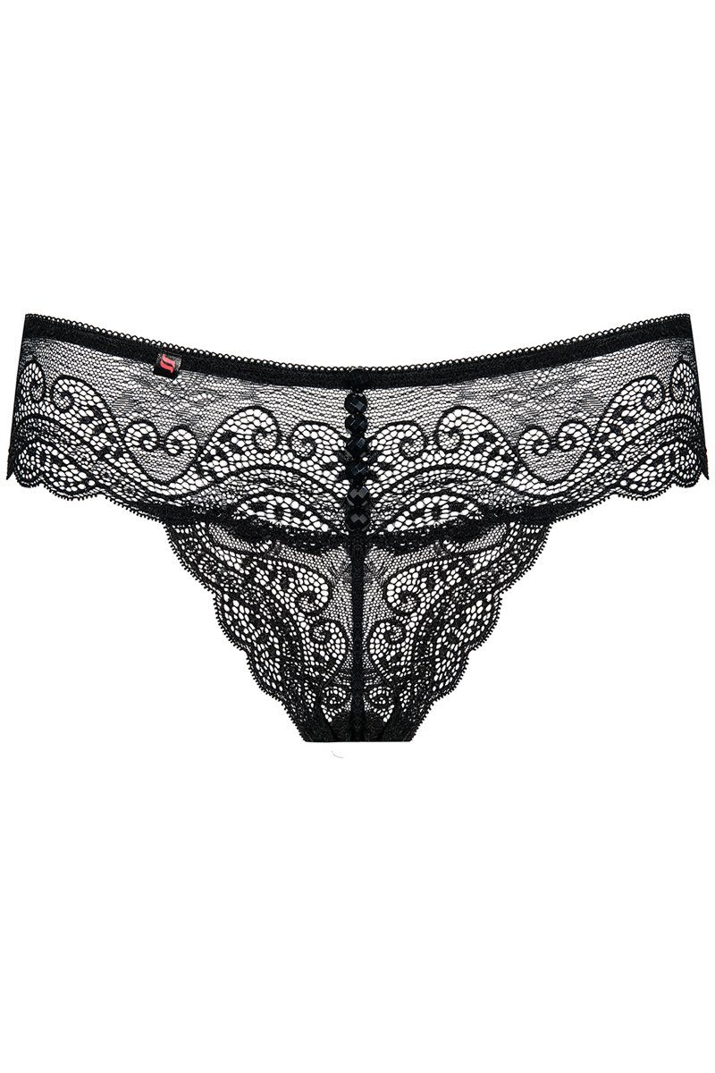 Obsessive String String Miamor schwarz mit Spitze Thong mit Blumenmuster (einzel, 1-St)
