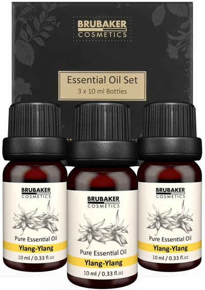 BRUBAKER Duftöl 3er-Set Ylang-Ylang Öl - Gute Laune & Entspannung (Naturrein & Vegan, 3 x 10 ml), Ätherische Öle Aromatherapie Geschenkset