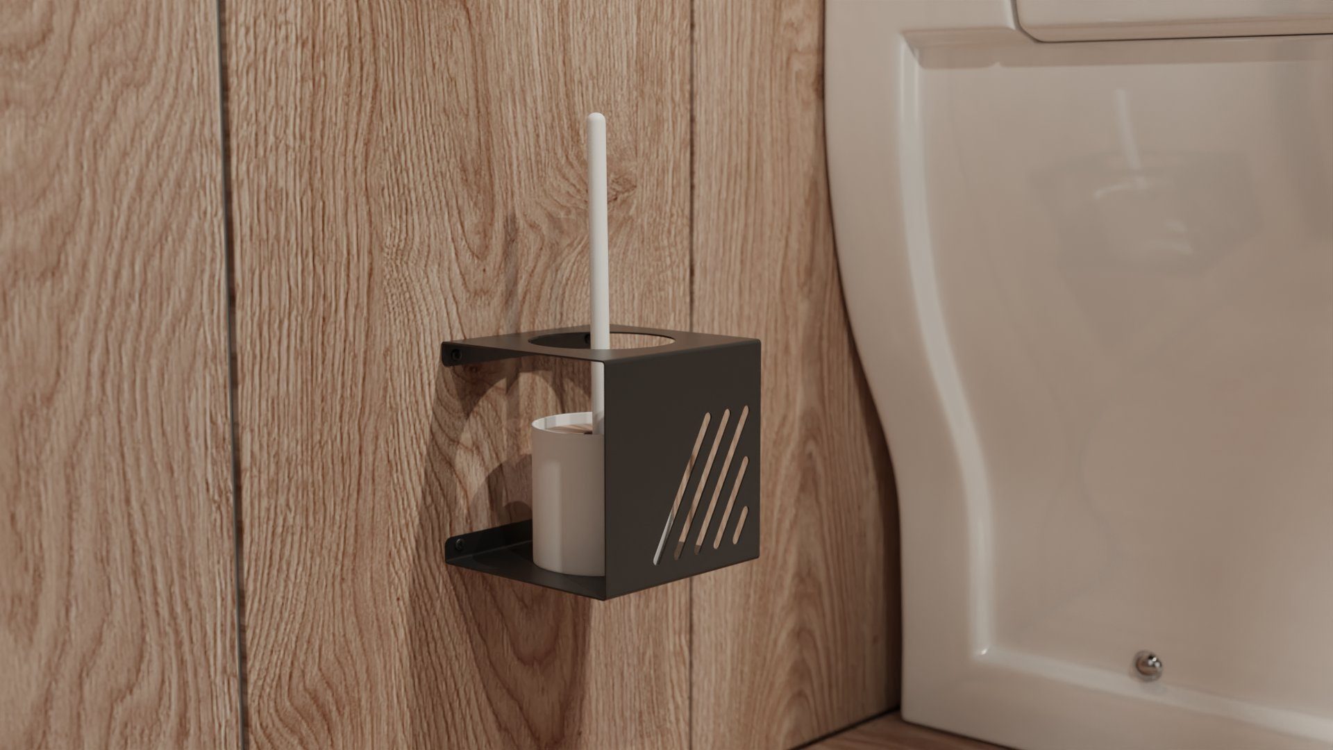 Toilettenbürstenhalter aus WC-Bürstenhalter, Doppelt Aufbewahrung Minimalistischen Manestein Geschliffenem für WC-Garnitur Toilettenbürste manestein Look Edelstahl, im