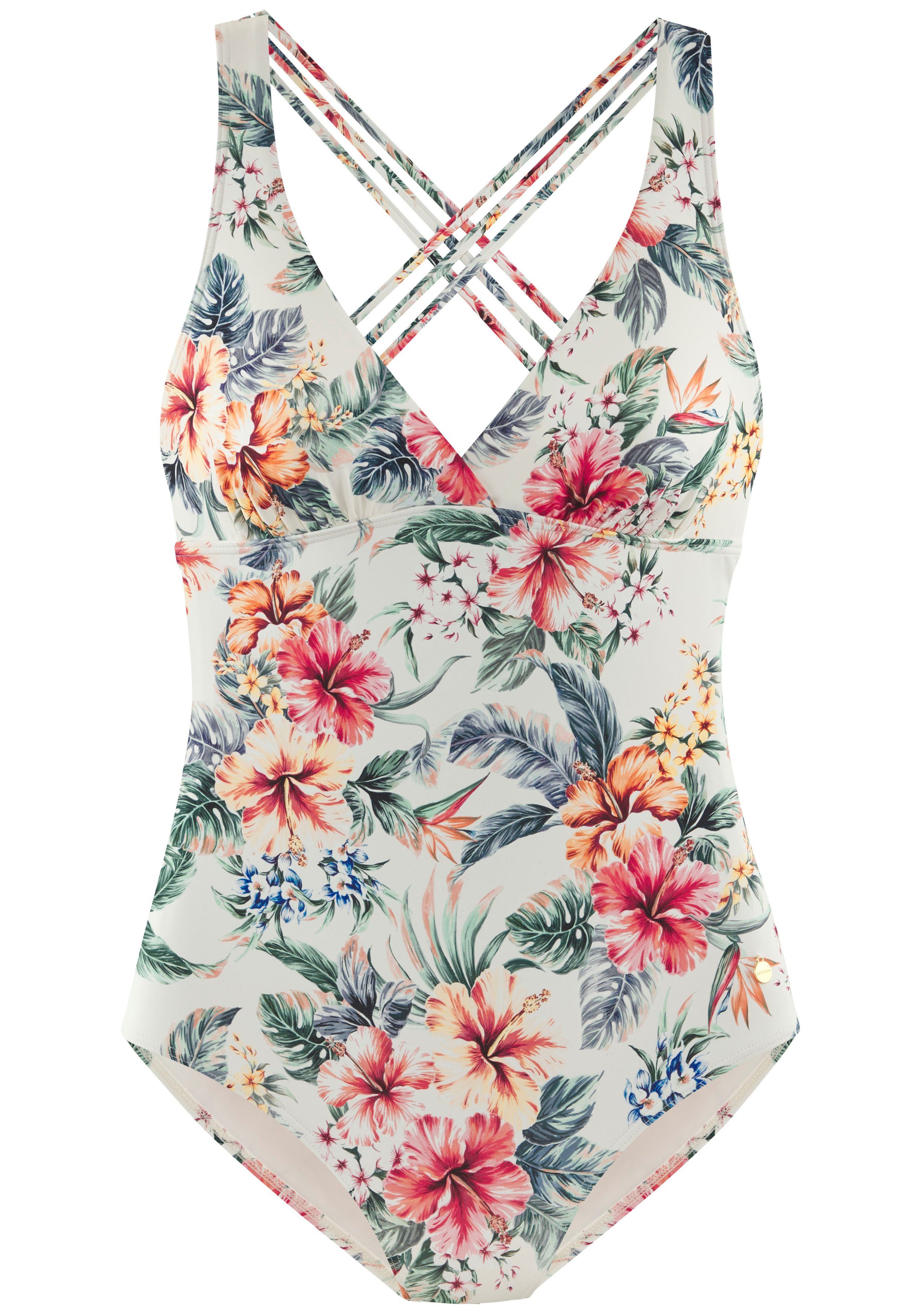 LASCANA Badeanzug Salsa mit Shaping-Effekt und trendigen Kreuzträgern. € 69,99