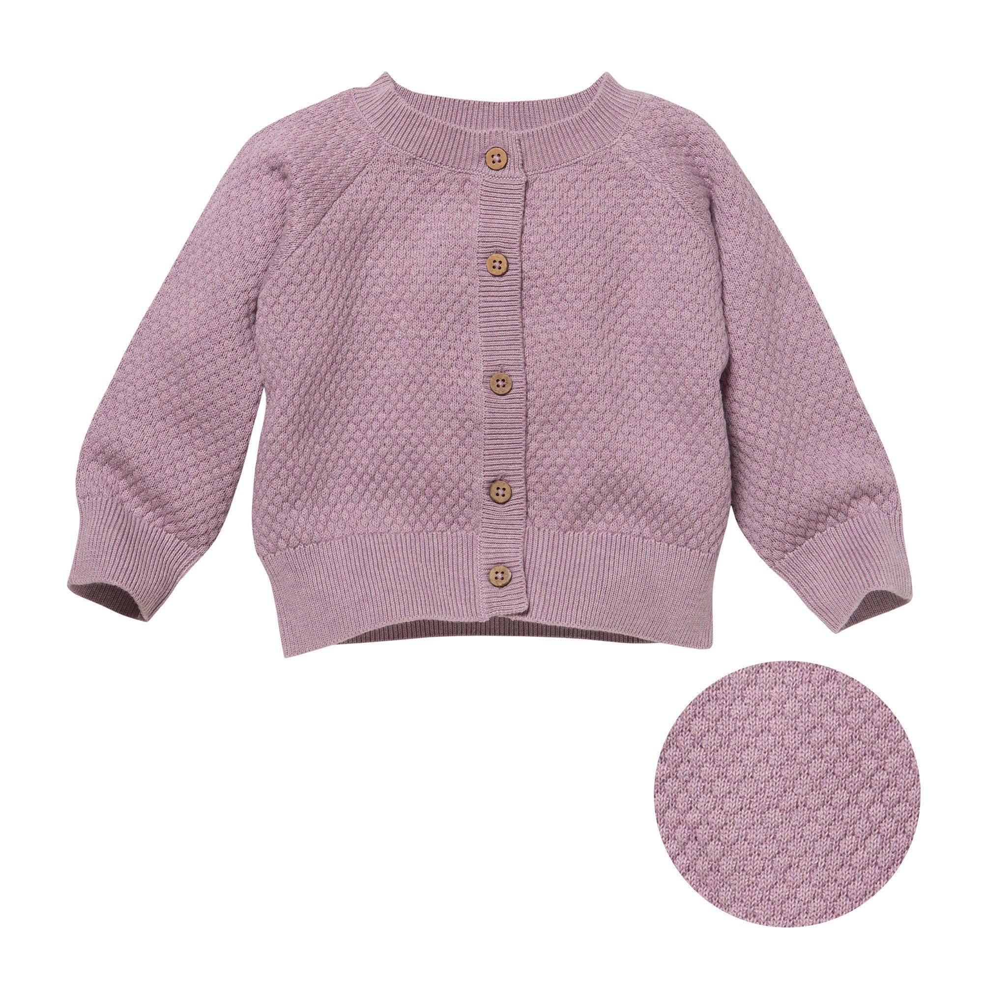 People Wear Organic Strickjacke im wabenförmigem Strukturstrick, aus Bio Baumwolle